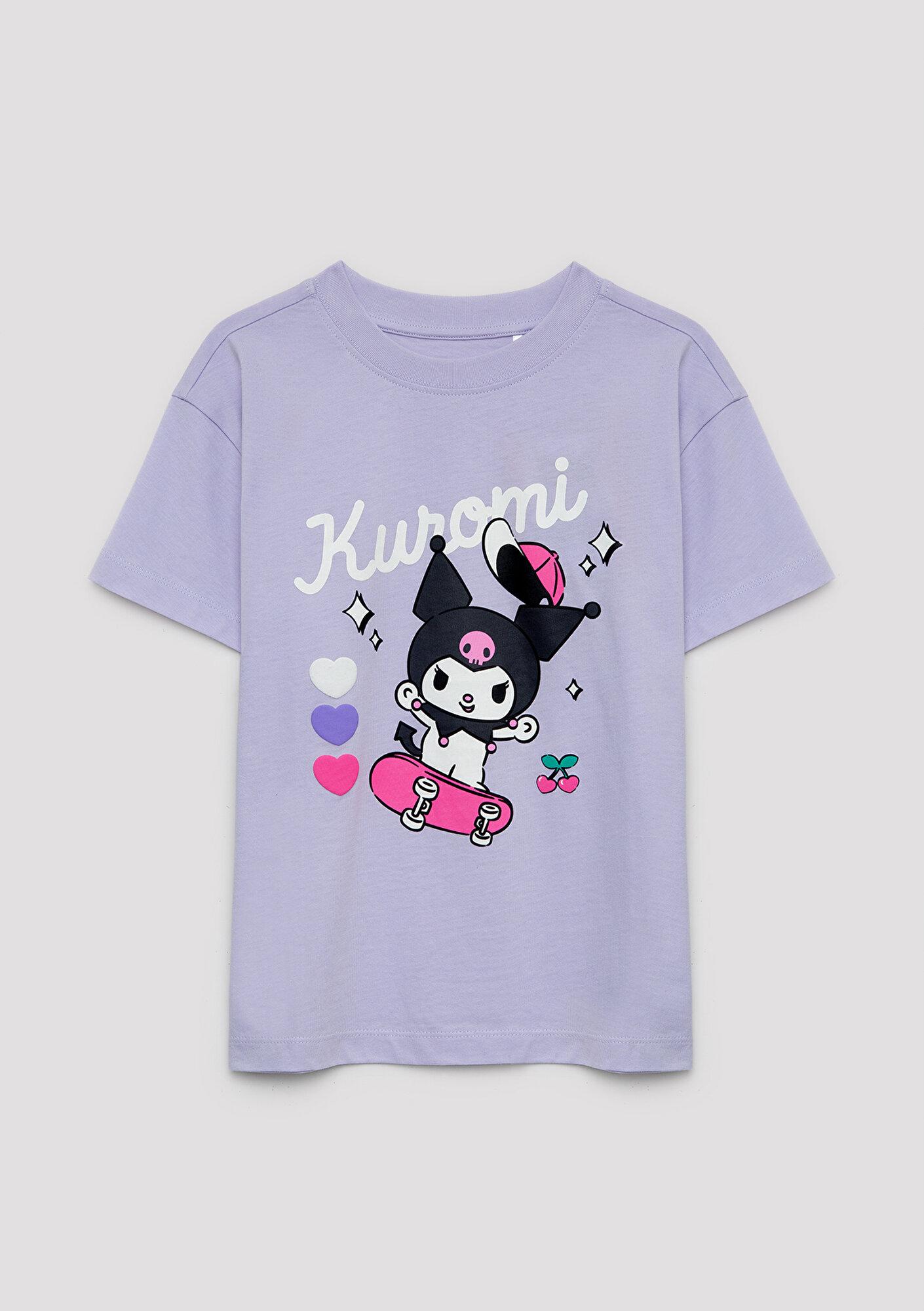 Mavi Kuromi Baskılı Mor Tişört Loose Fit / Bol Rahat Kesim 7610457-70523