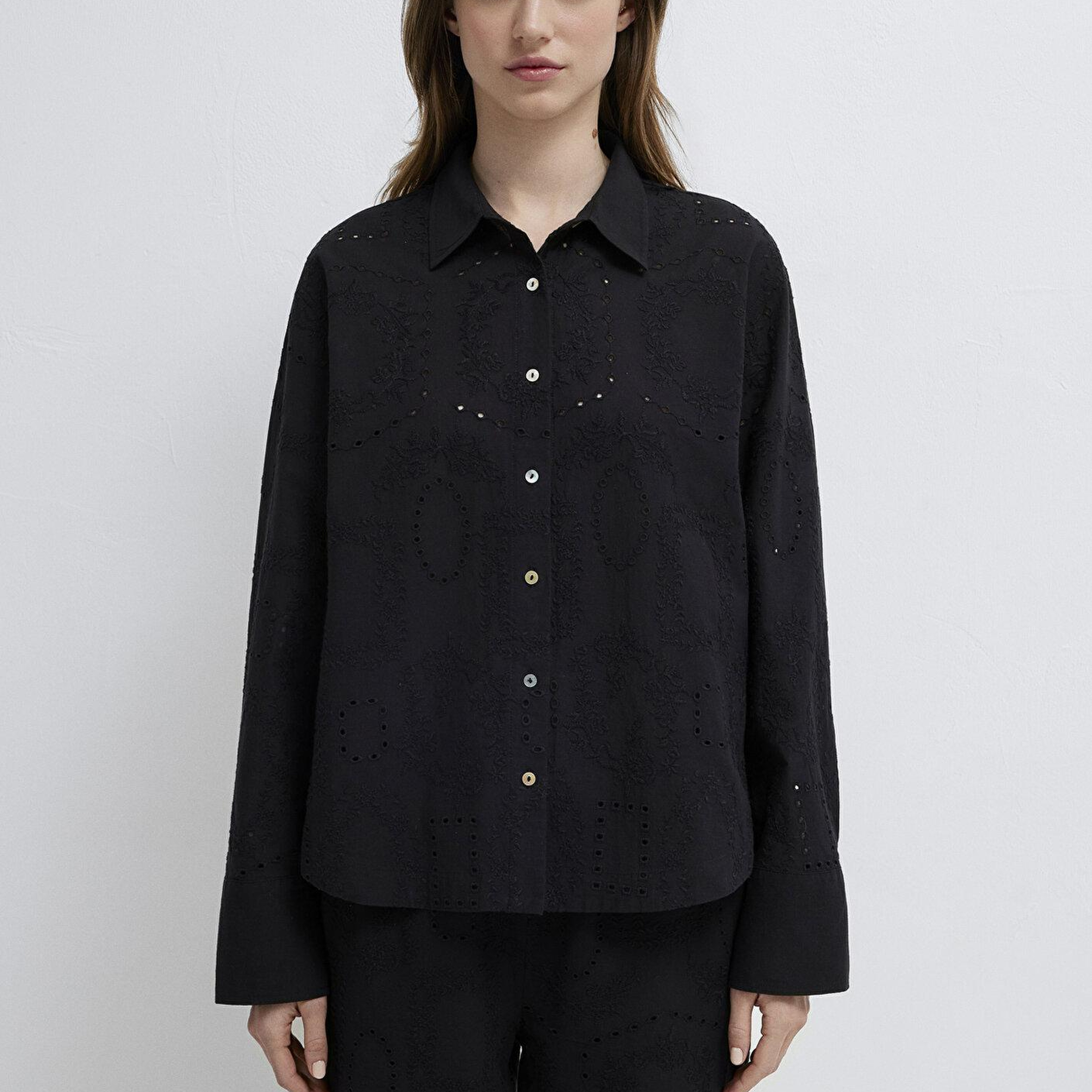 Mavi Siyah Gömlek Loose Fit / Bol Rahat Kesim 1211464-900
