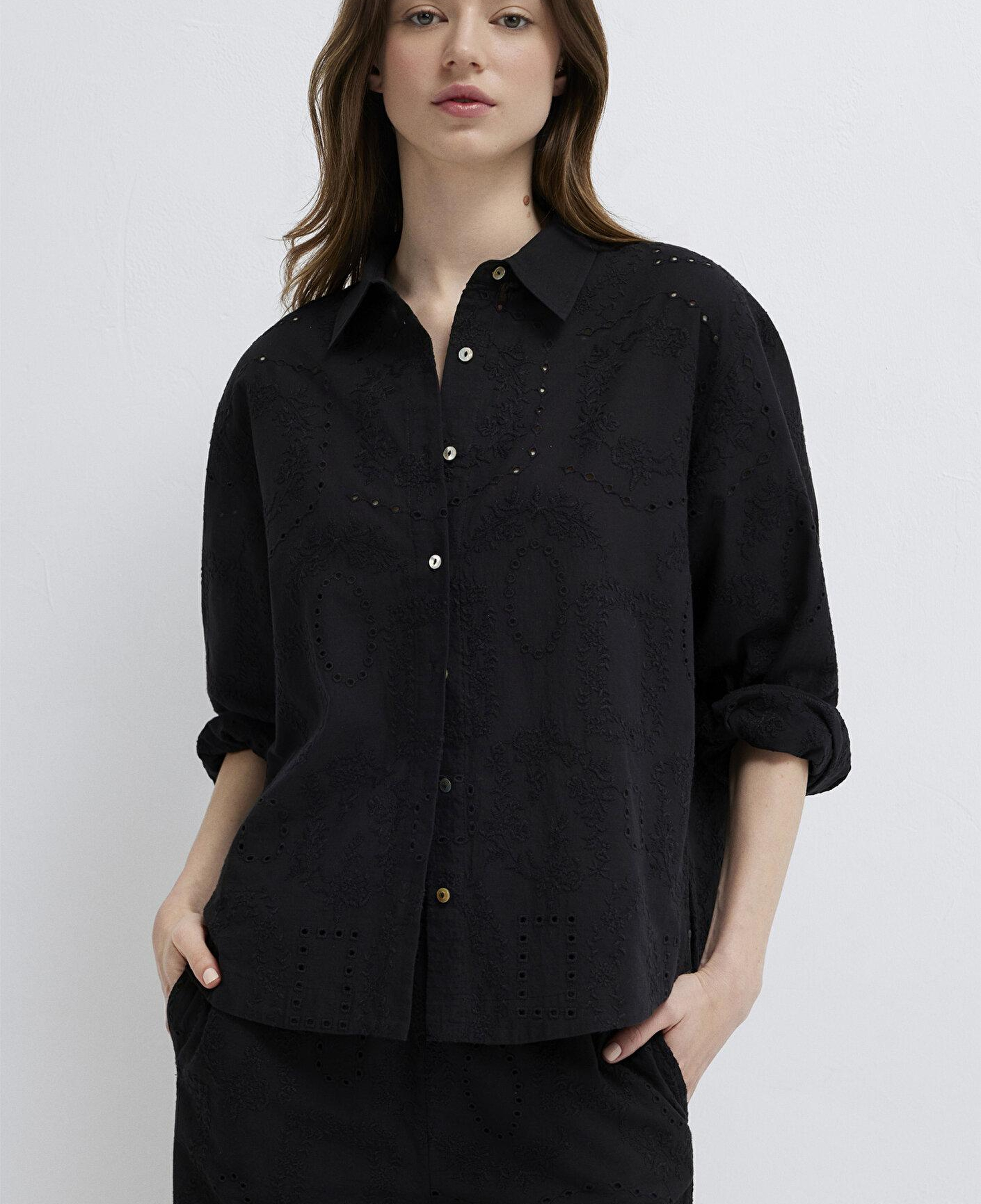Mavi Siyah Gömlek Loose Fit / Bol Rahat Kesim 1211464-900