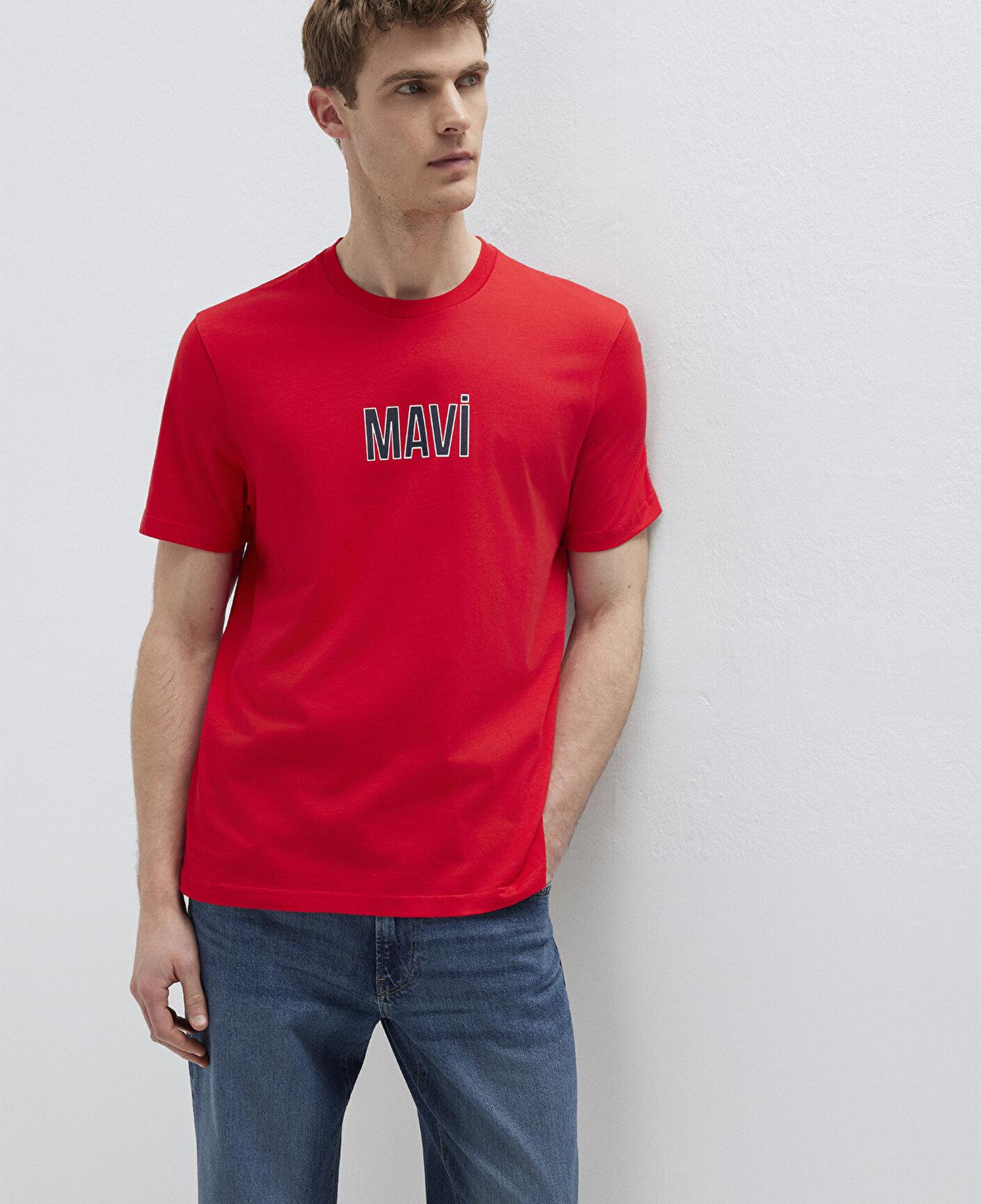Mavi Mavi Logo Baskılı Kırmızı Tişört Regular Fit / Normal Kesim 0613186-70467