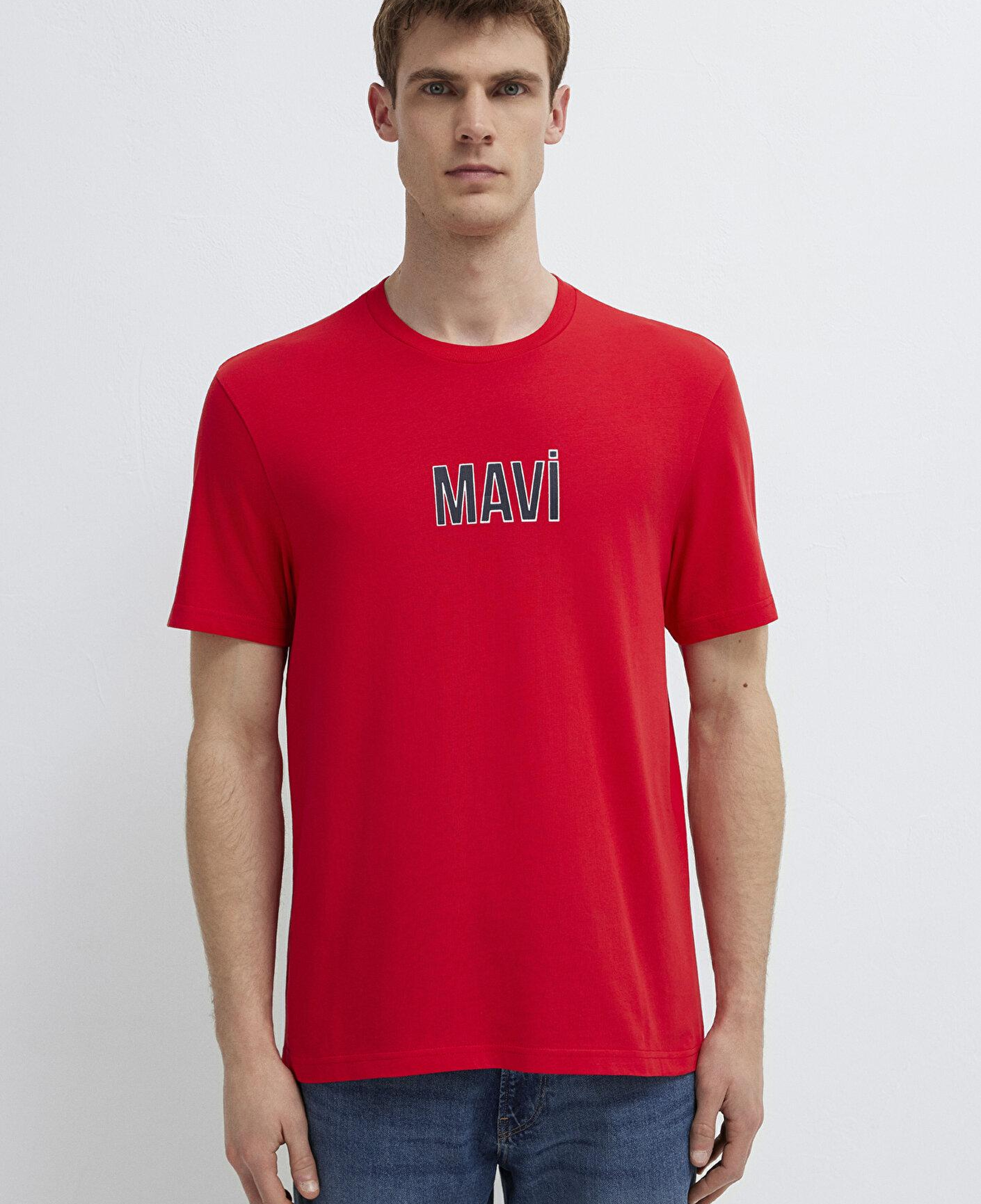 Mavi Mavi Logo Baskılı Kırmızı Tişört Regular Fit / Normal Kesim 0613186-70467