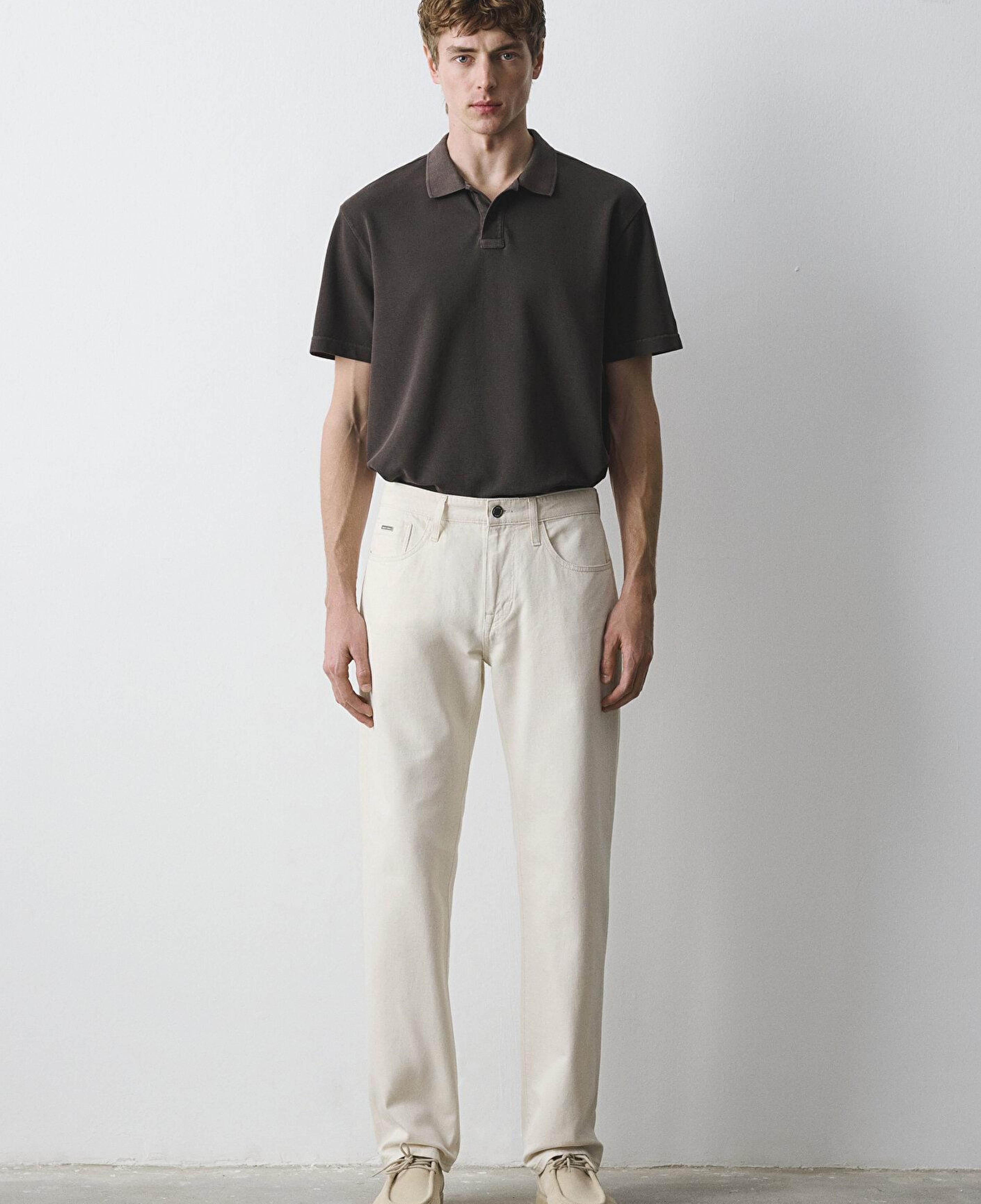 Mavi Lisbon Mavi Edition Ekru Keten Karışımlı Jean Pantolon 0010039-A3295