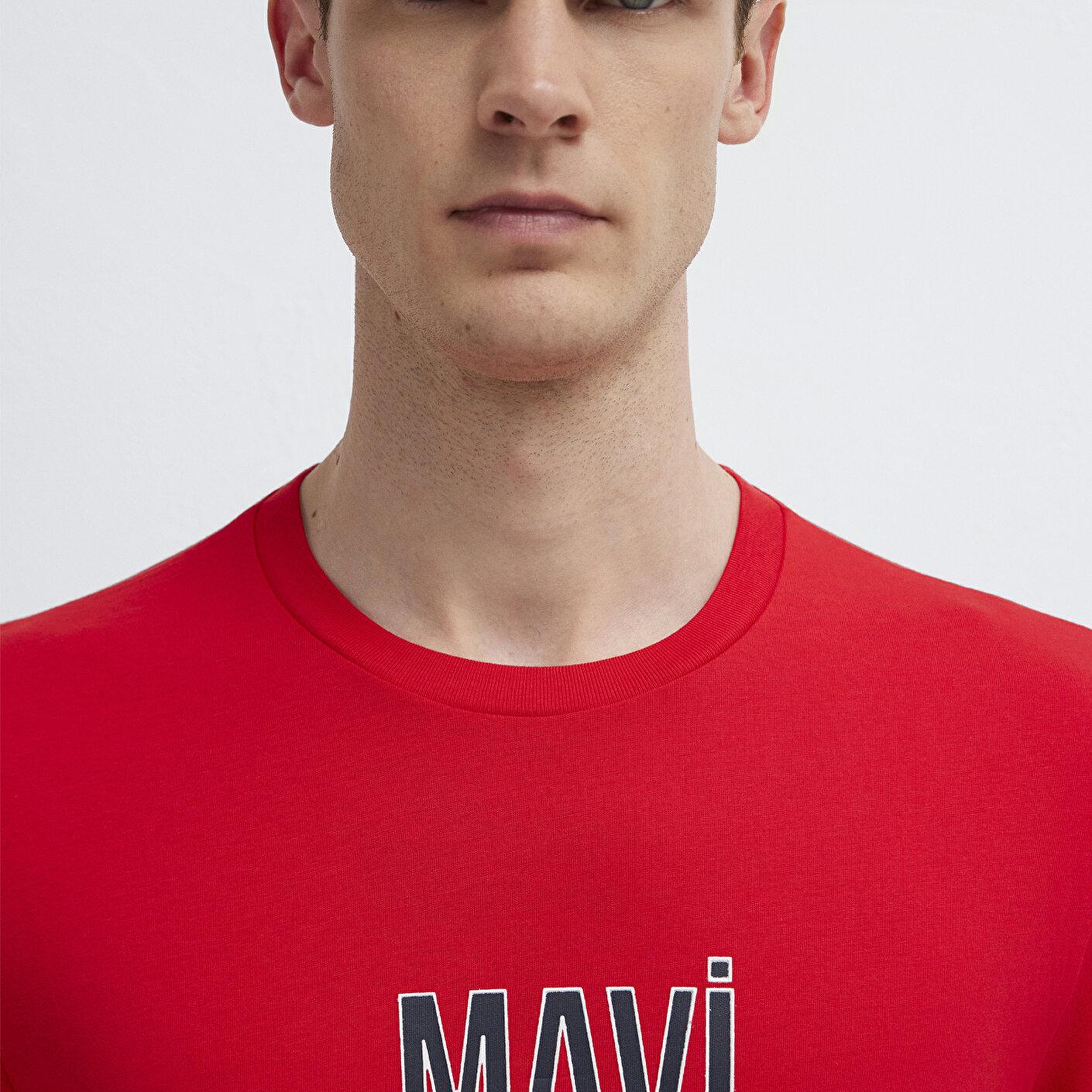 Mavi Mavi Logo Baskılı Kırmızı Tişört Regular Fit / Normal Kesim 0613186-70467