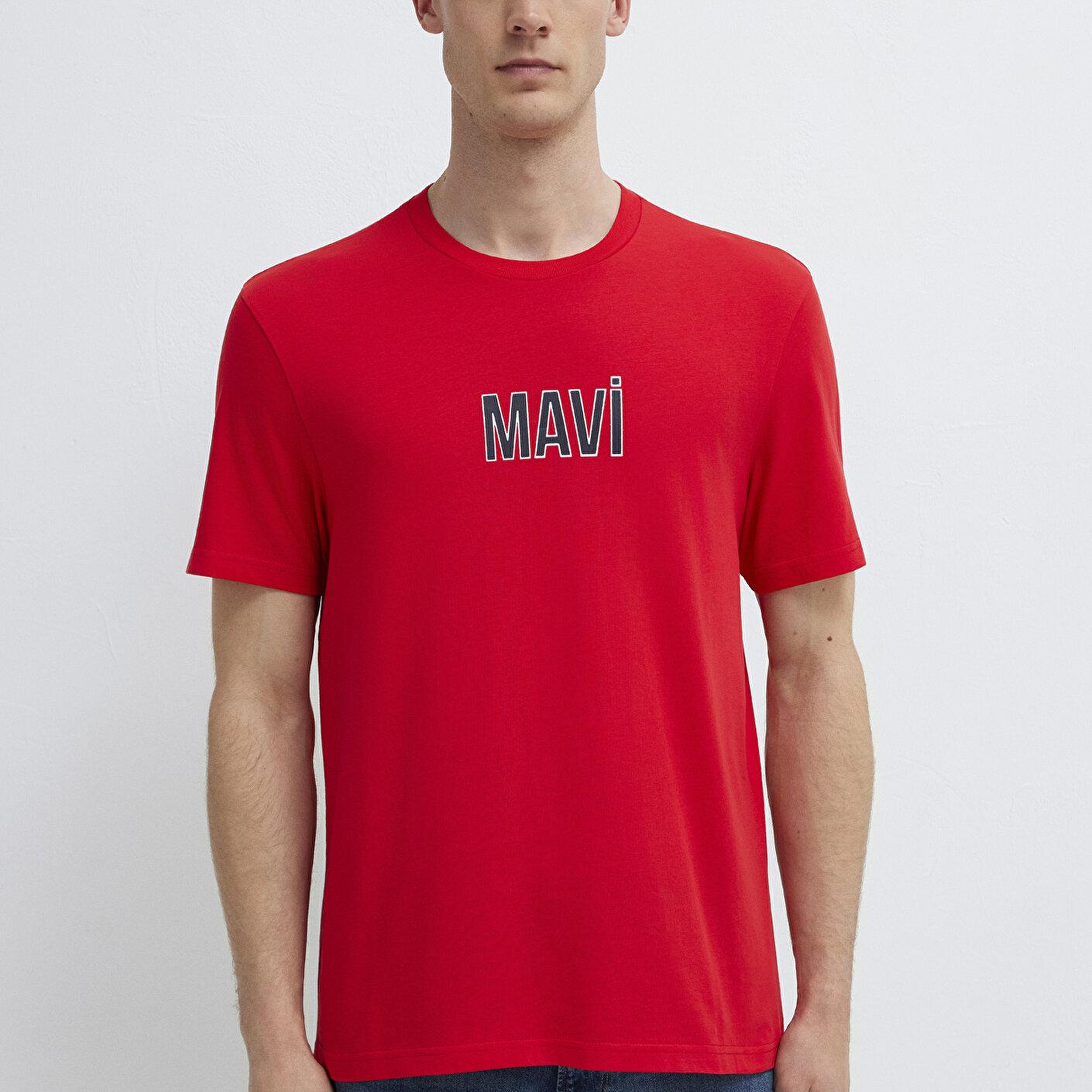 Mavi Mavi Logo Baskılı Kırmızı Tişört Regular Fit / Normal Kesim 0613186-70467
