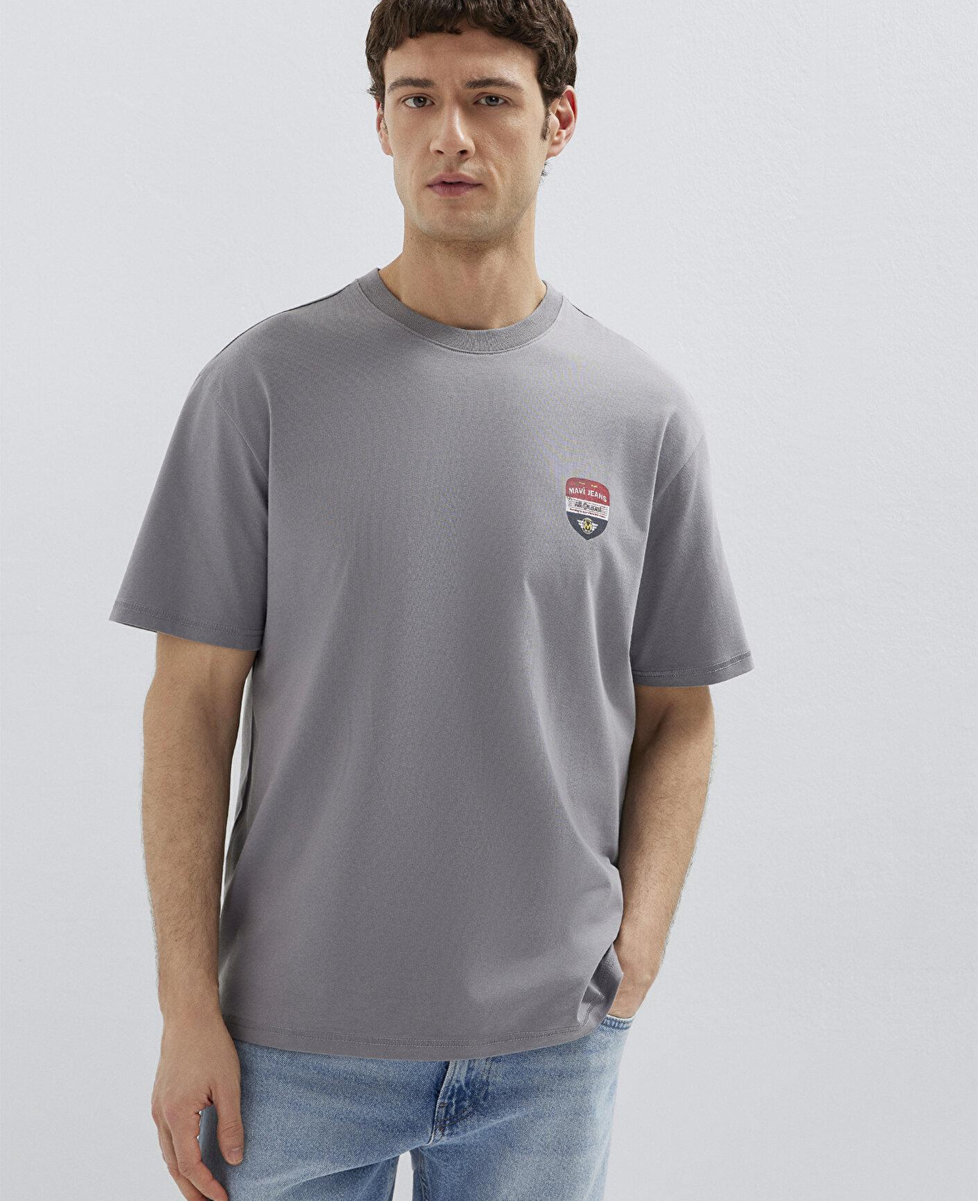 Mavi Mavi Jeans Baskılı Gri Tişört Loose Fit / Bol Rahat Kesim 0613599-85550