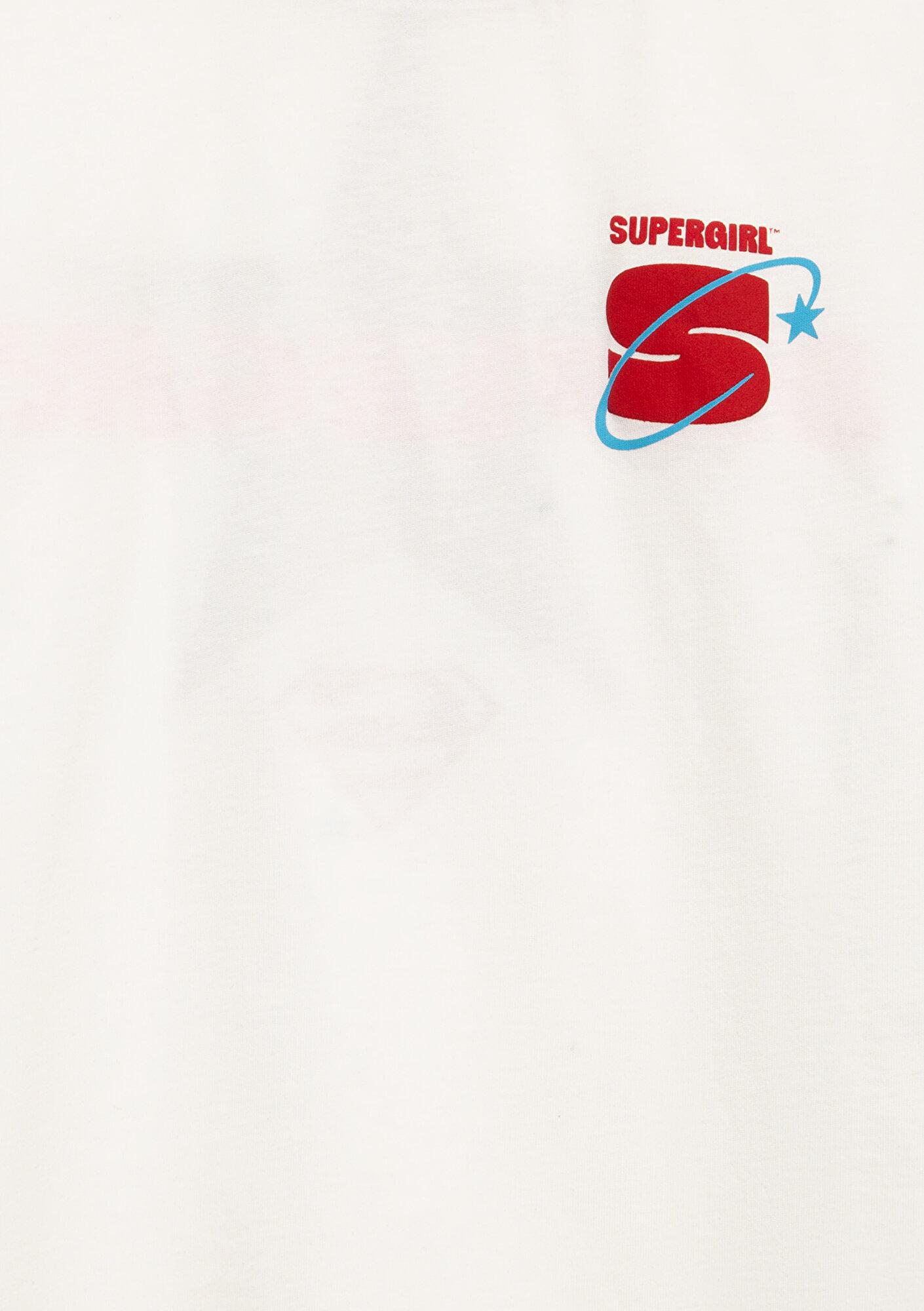 Mavi Supergirl Baskılı Ekru Tişört Loose Fit / Bol Rahat Kesim 7610496-70057