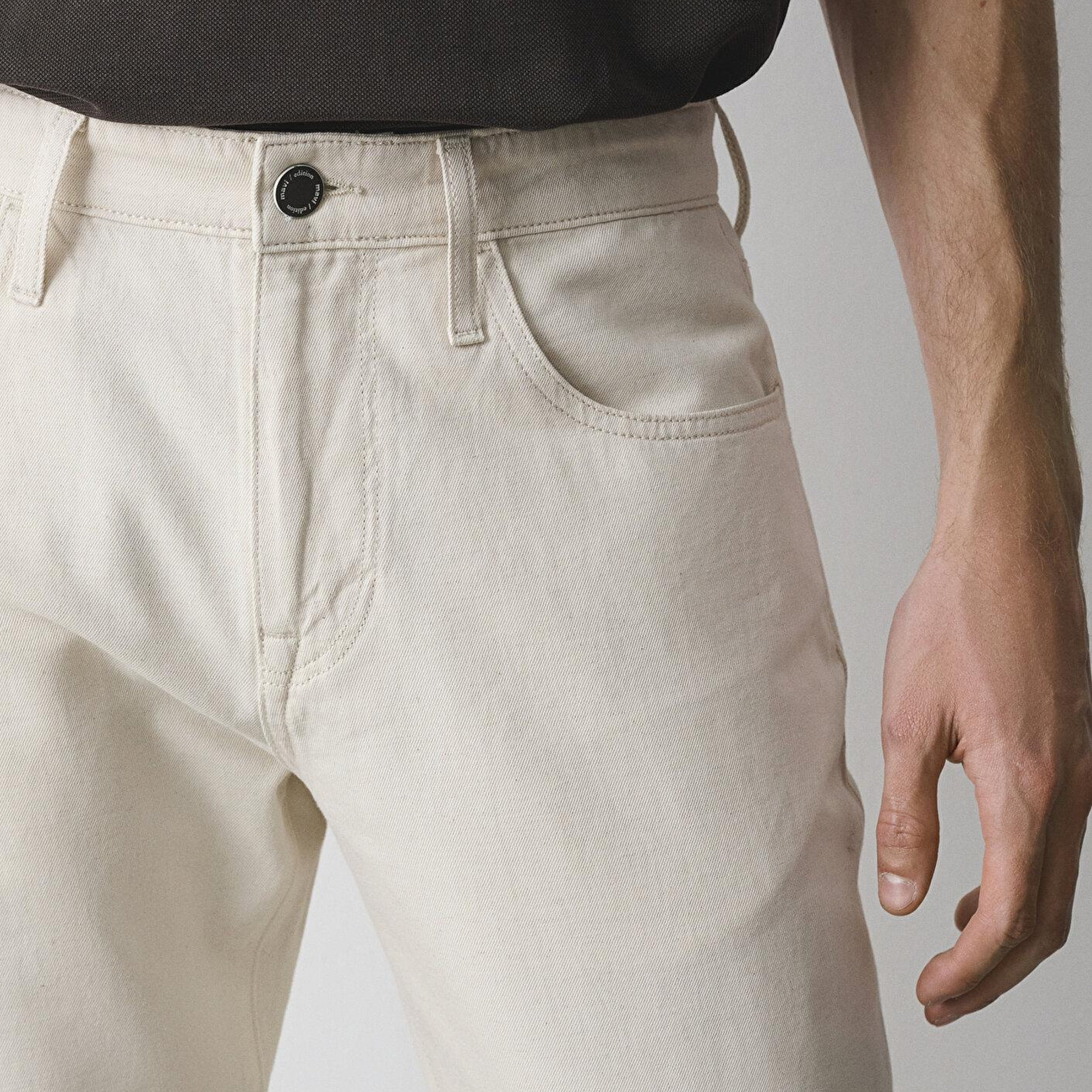 Mavi Lisbon Mavi Edition Ekru Keten Karışımlı Jean Pantolon 0010039-A3295
