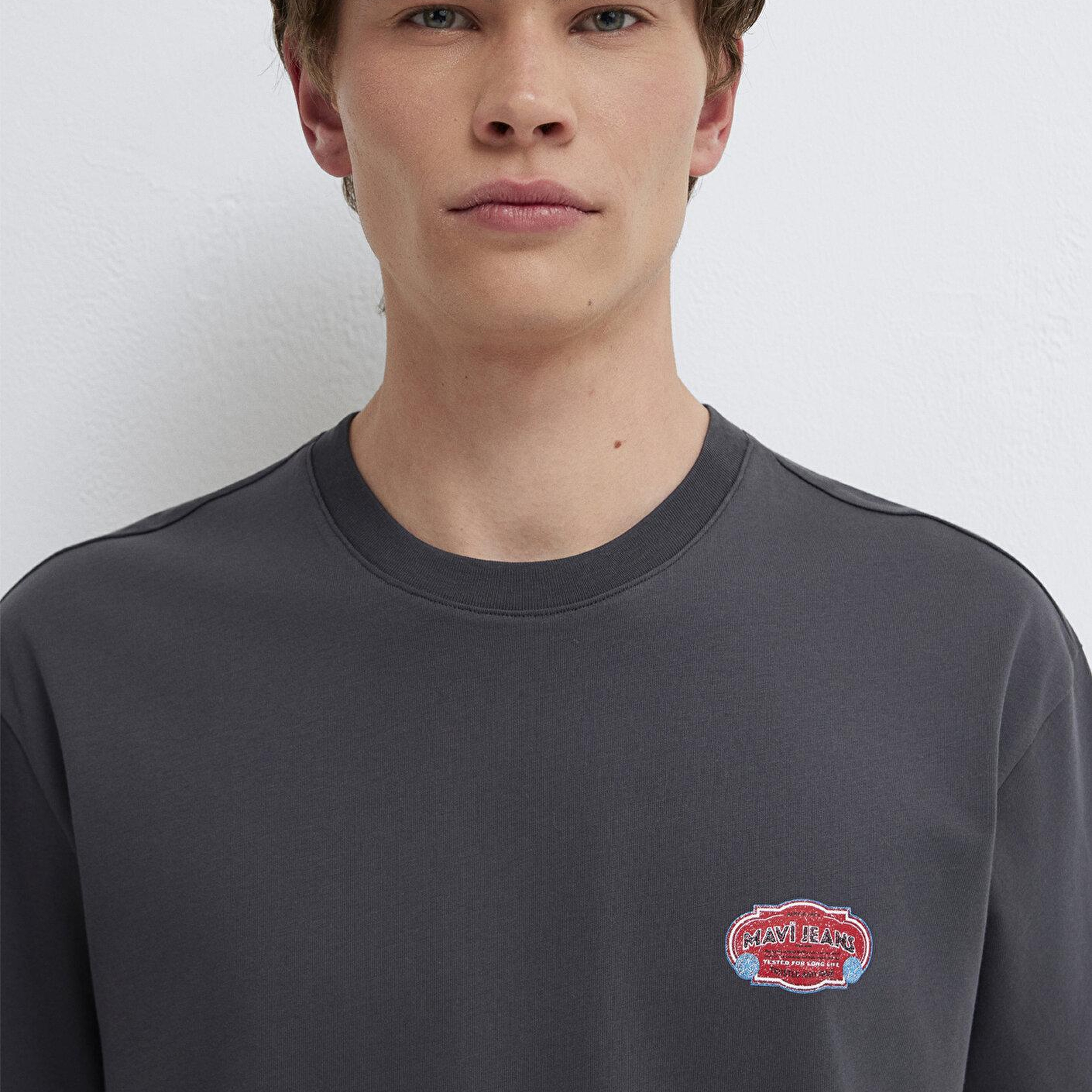 Mavi Siyah Tişört Loose Fit / Bol Rahat Kesim 0613598-89100