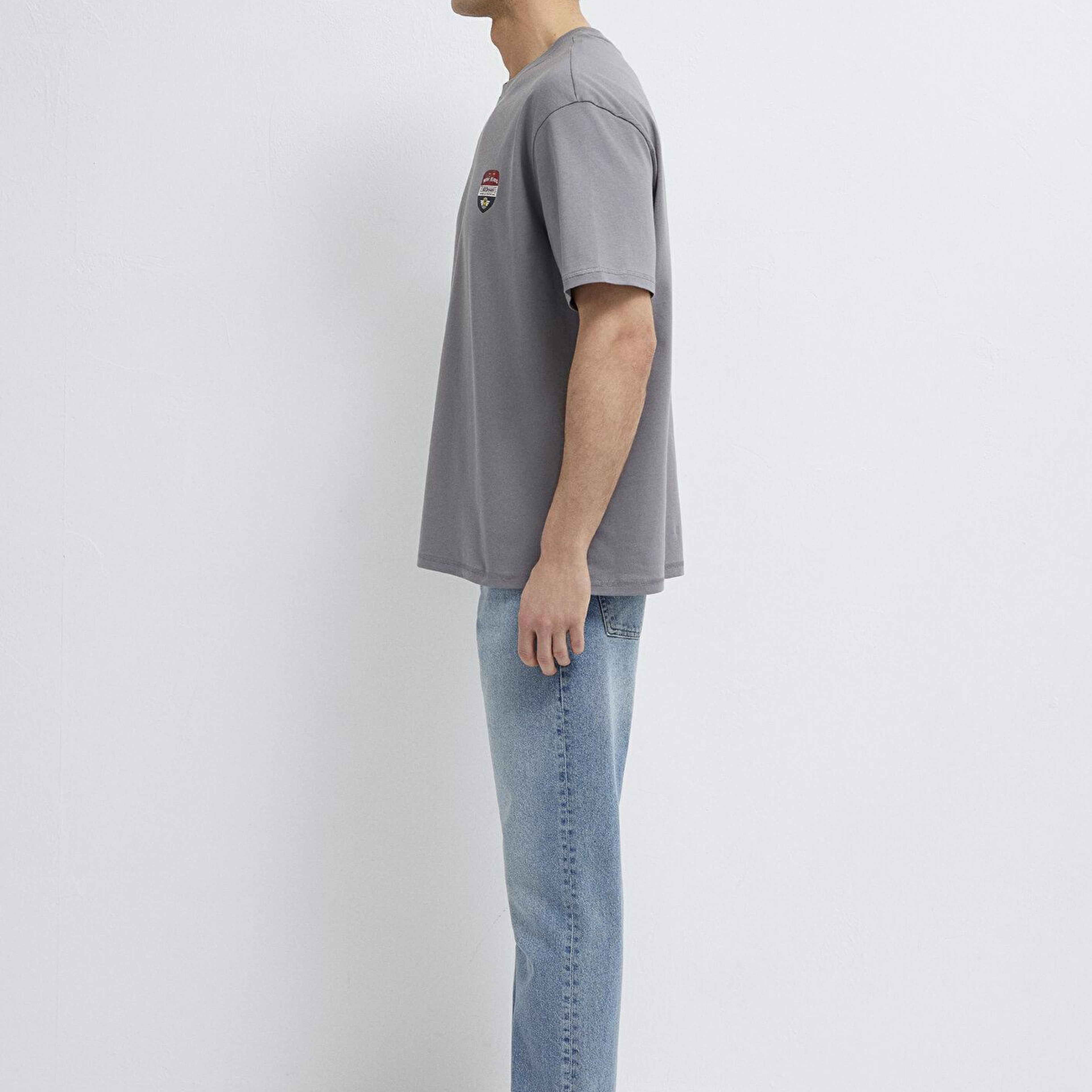 Mavi Mavi Jeans Baskılı Gri Tişört Loose Fit / Bol Rahat Kesim 0613599-85550