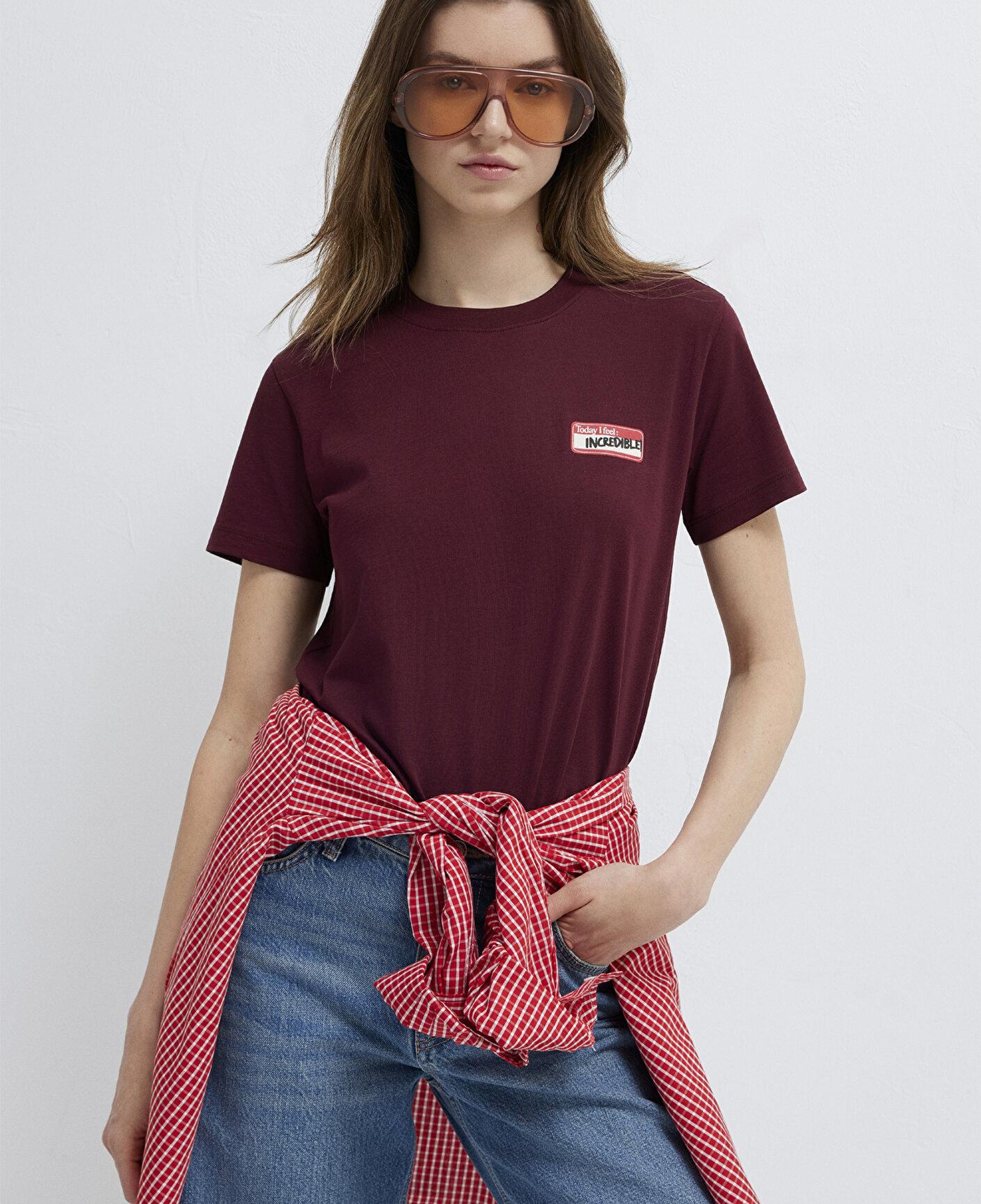 Mavi Bordo Tişört Semi Slim Fit / Yarı Dar Kesim 1614249-70422