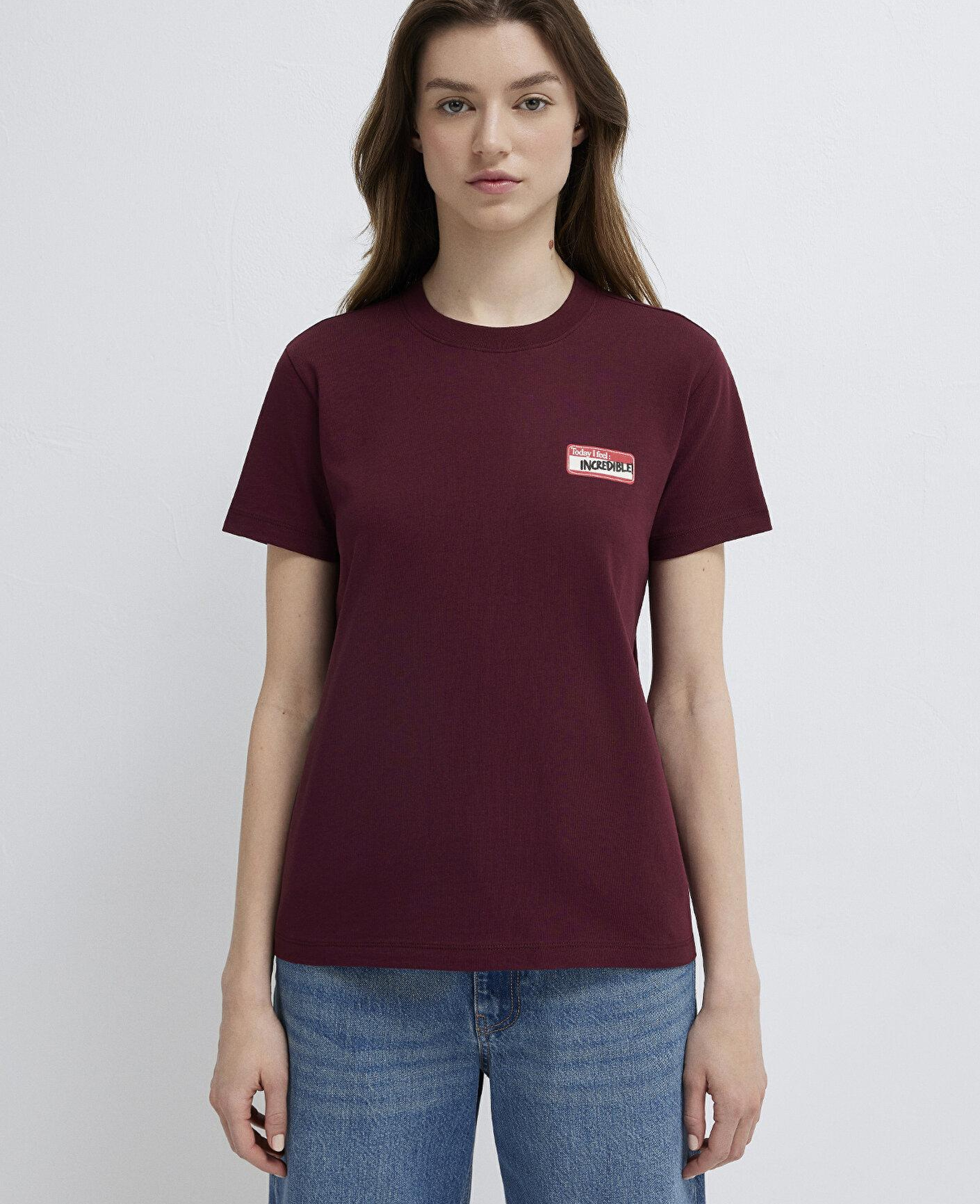 Mavi Bordo Tişört Semi Slim Fit / Yarı Dar Kesim 1614249-70422