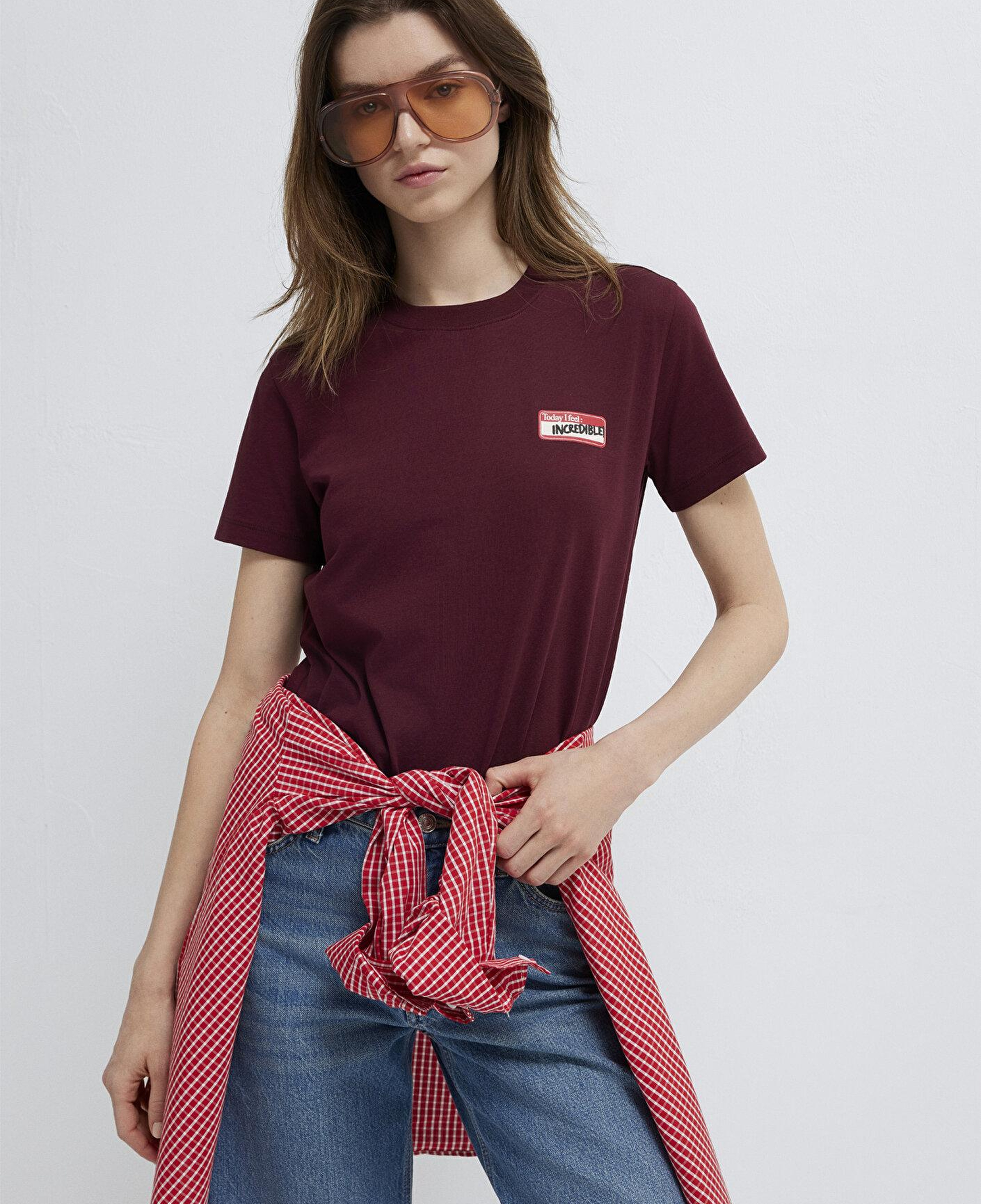 Mavi Bordo Tişört Semi Slim Fit / Yarı Dar Kesim 1614249-70422