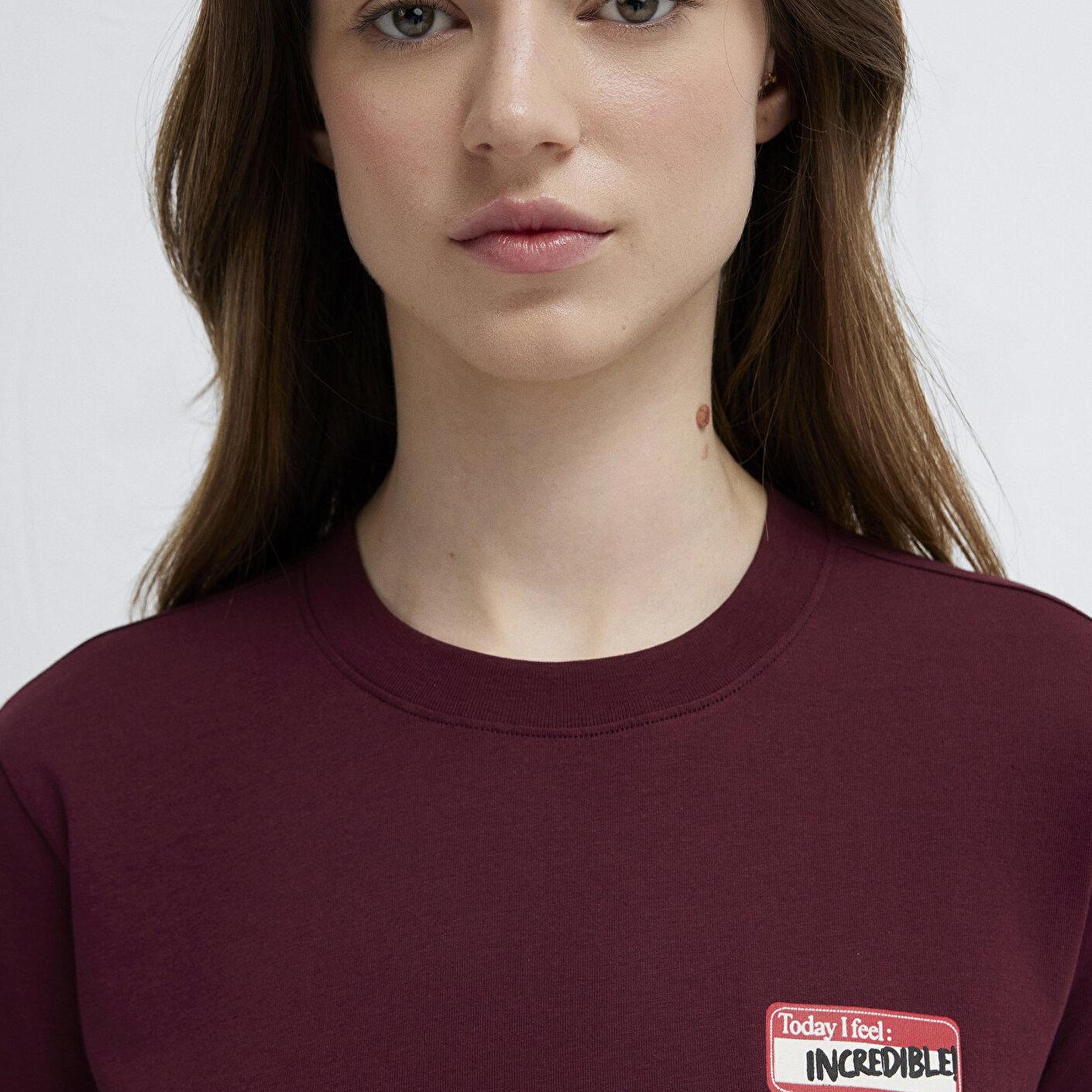 Mavi Bordo Tişört Semi Slim Fit / Yarı Dar Kesim 1614249-70422