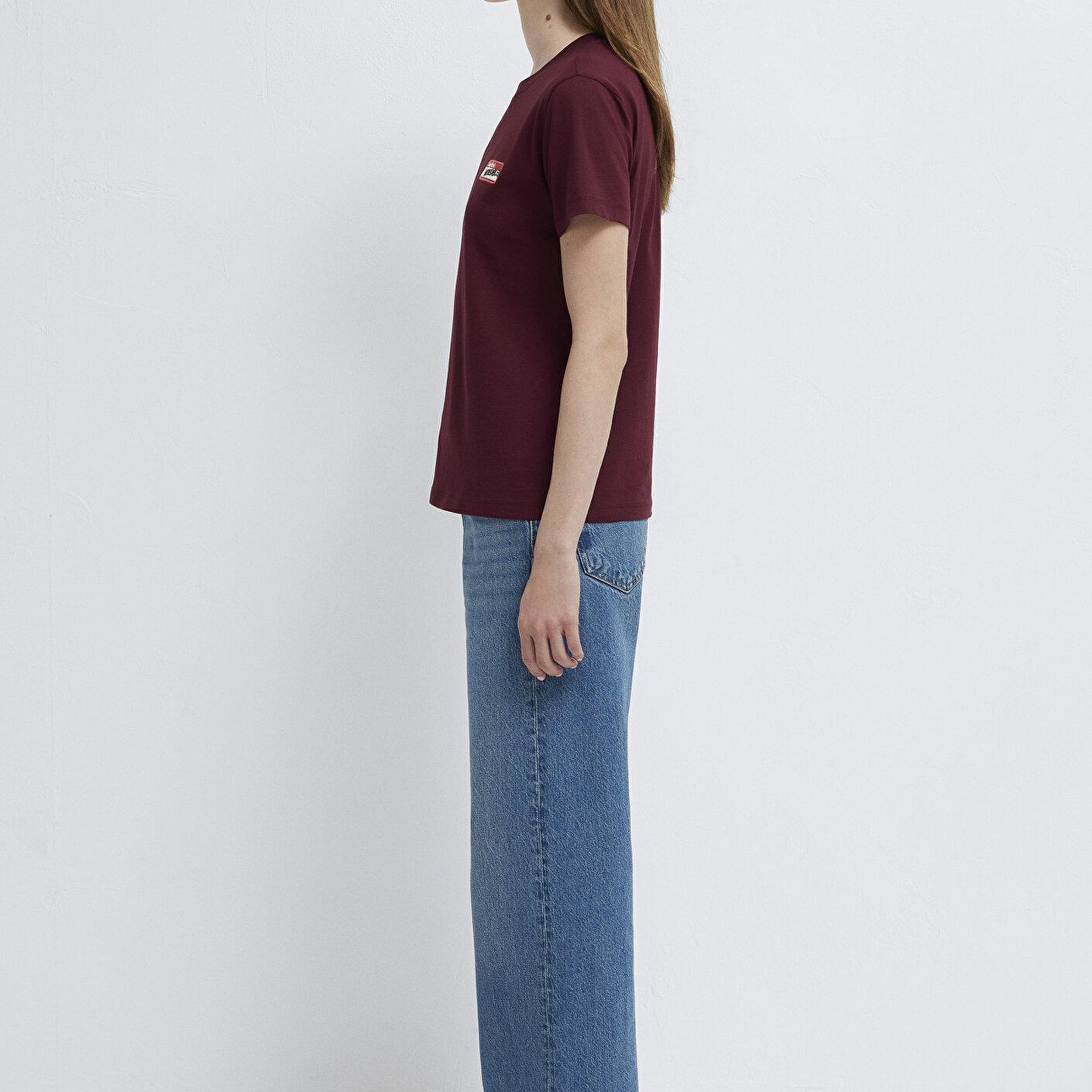 Mavi Bordo Tişört Semi Slim Fit / Yarı Dar Kesim 1614249-70422