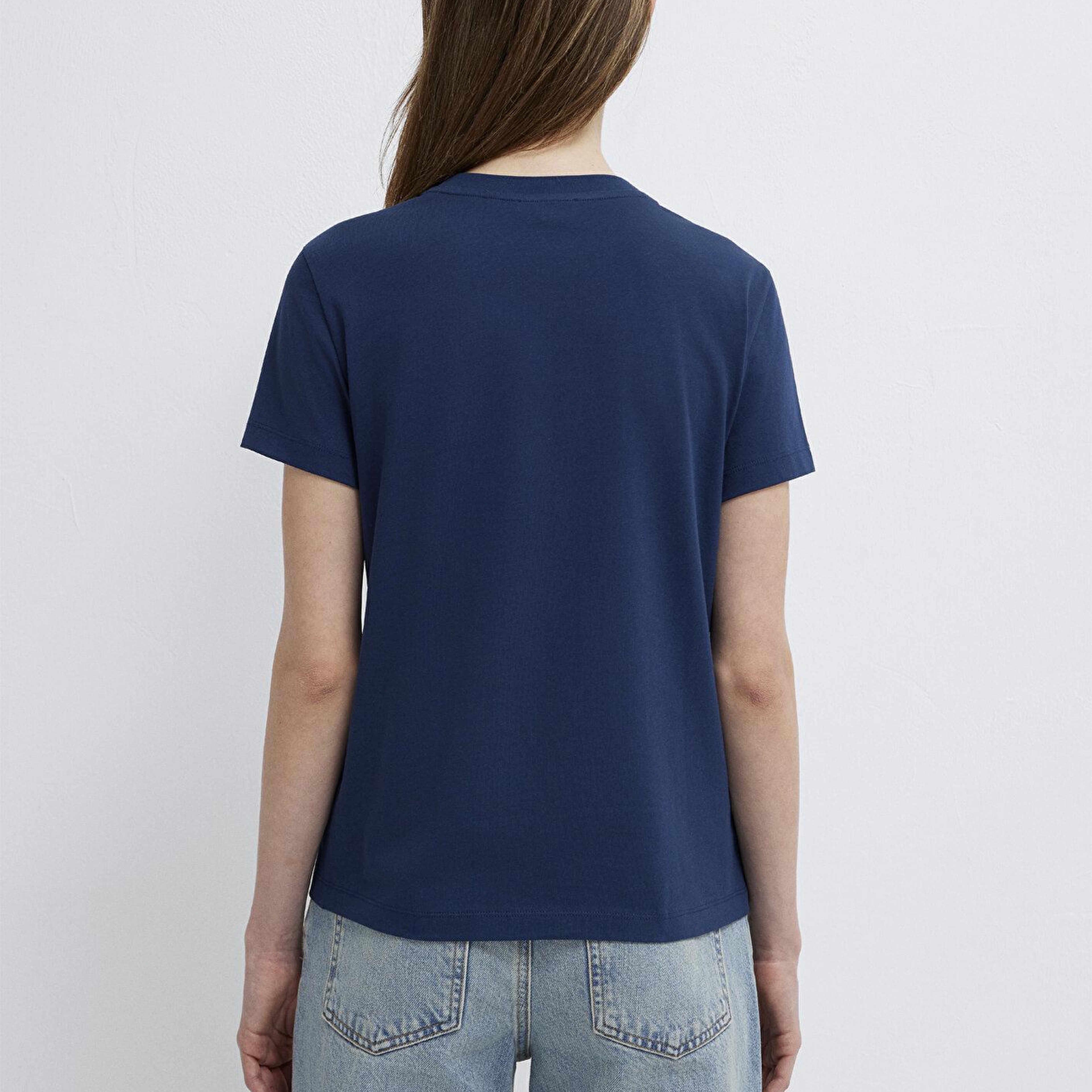 Mavi Collecting Memories Baskılı Lacivert Tişört Slim Fit / Dar Kesim 1614248-89353