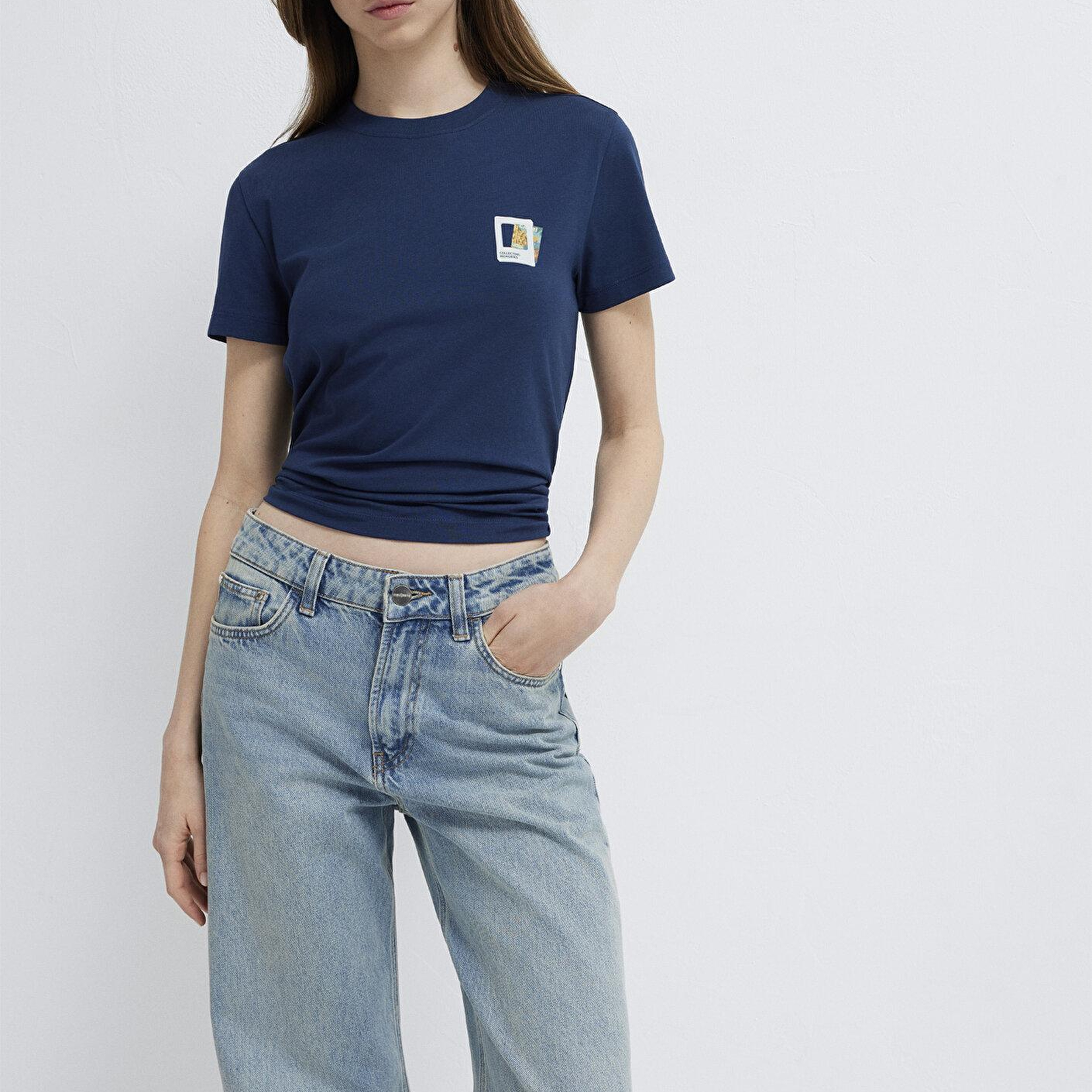 Mavi Collecting Memories Baskılı Lacivert Tişört Slim Fit / Dar Kesim 1614248-89353