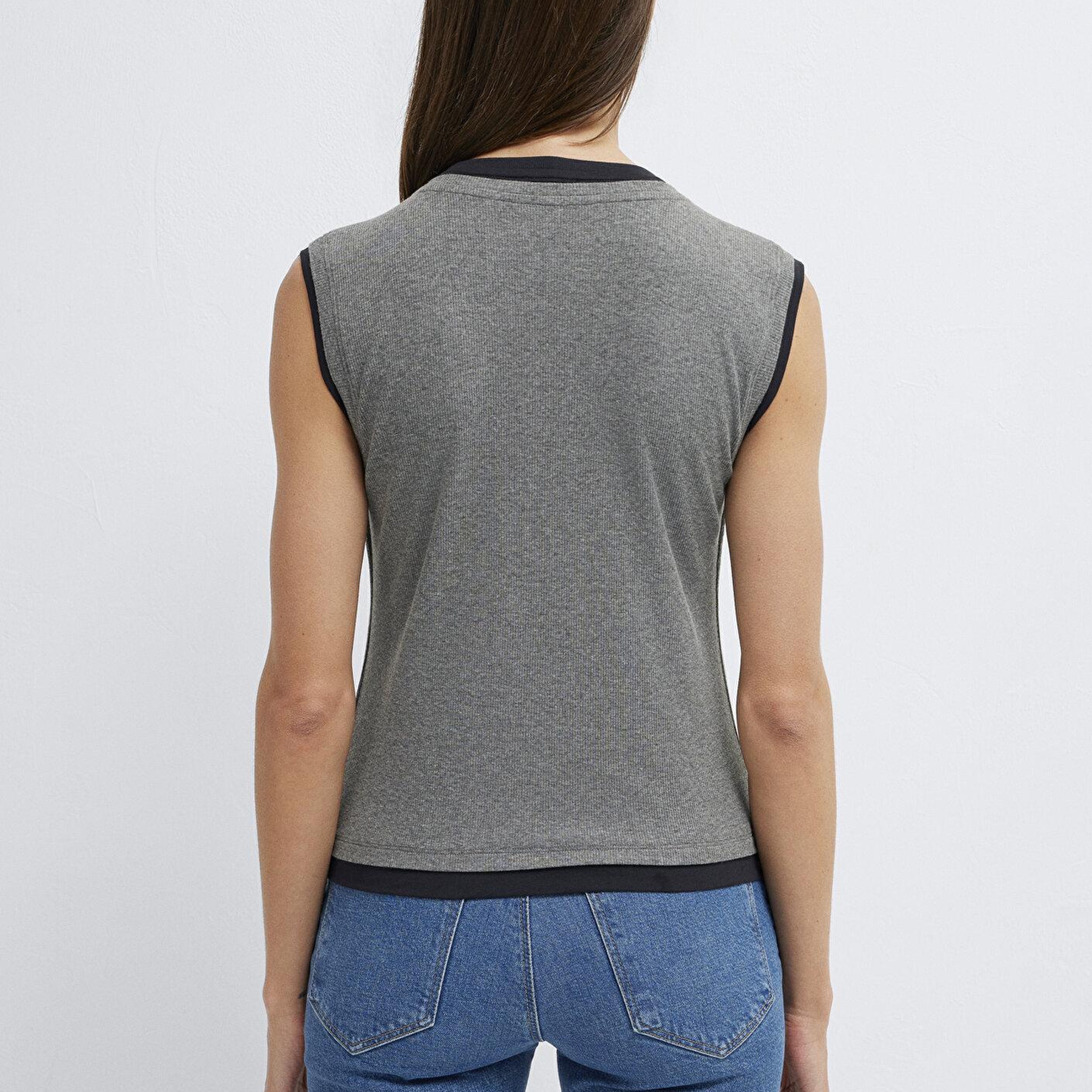 Mavi Gri Tişört Slim Fit / Dar Kesim 1614116-80024