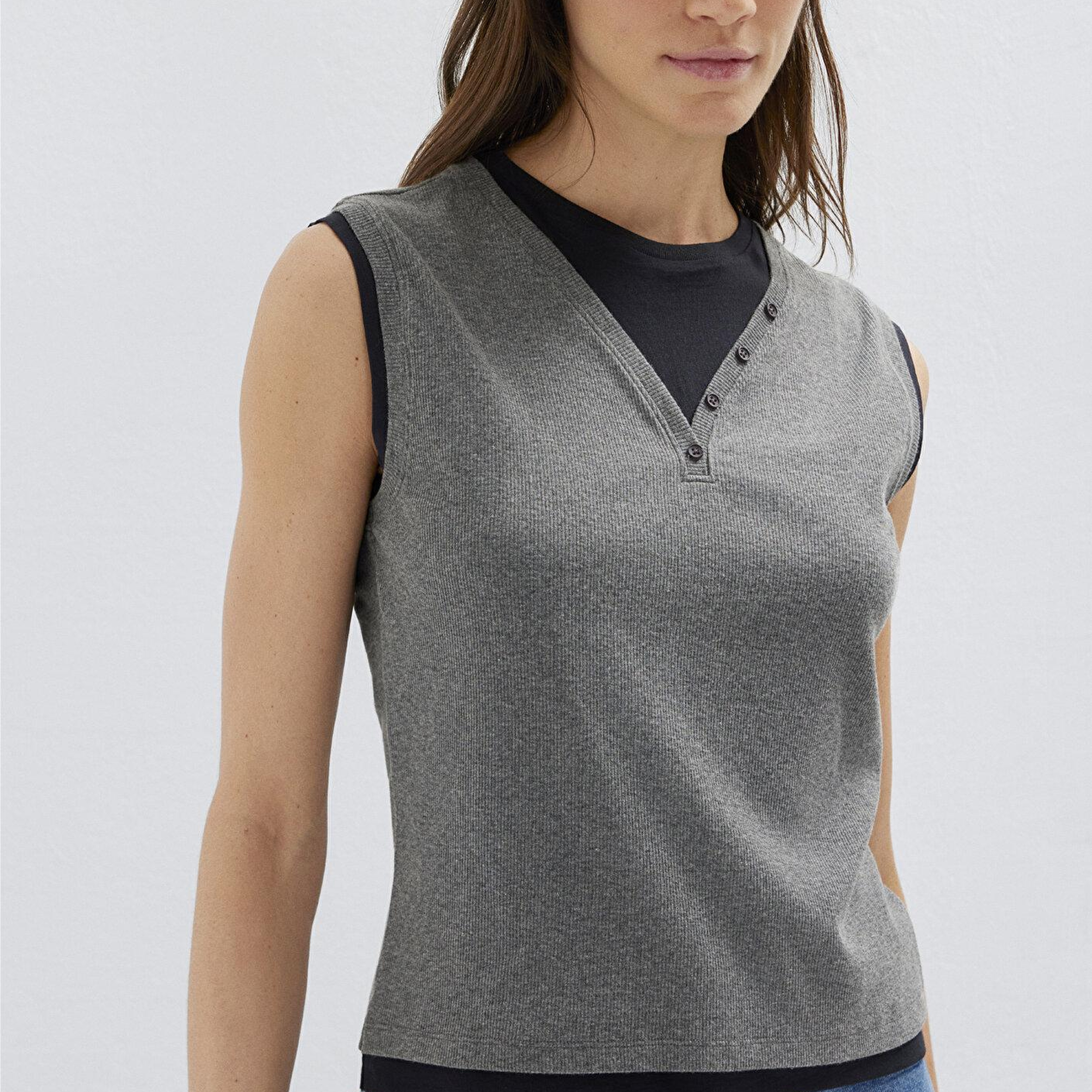 Mavi Gri Tişört Slim Fit / Dar Kesim 1614116-80024