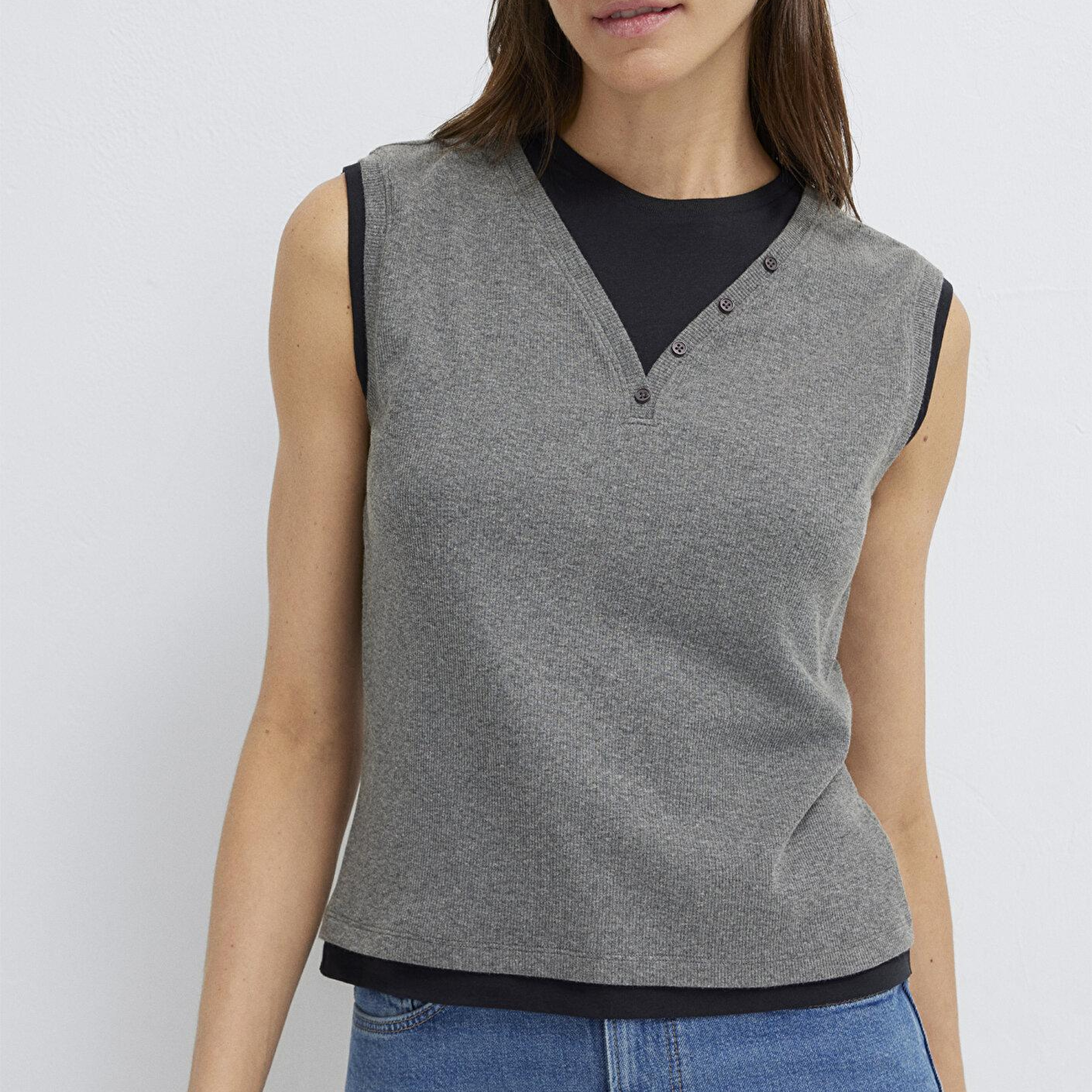 Mavi Gri Tişört Slim Fit / Dar Kesim 1614116-80024