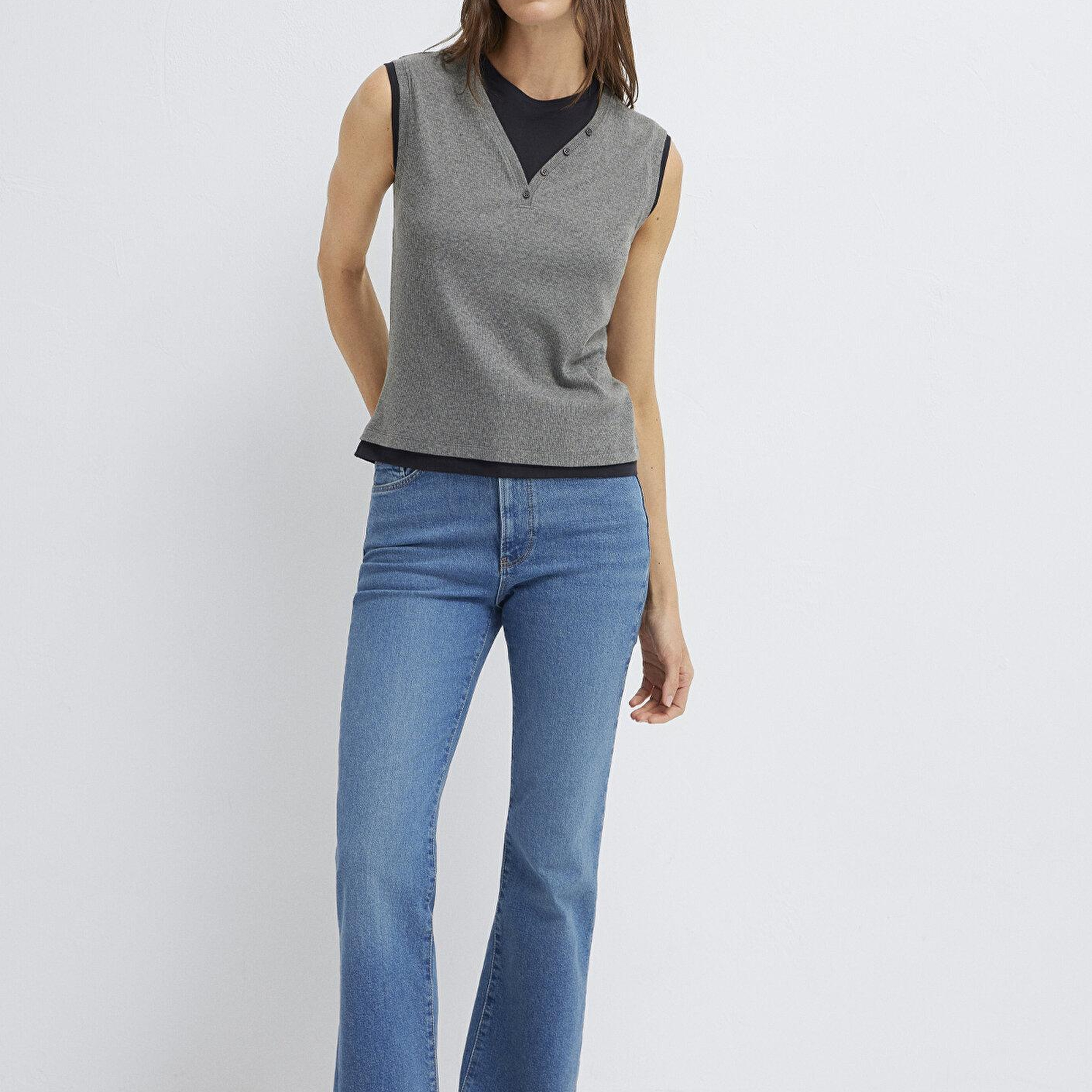 Mavi Gri Tişört Slim Fit / Dar Kesim 1614116-80024