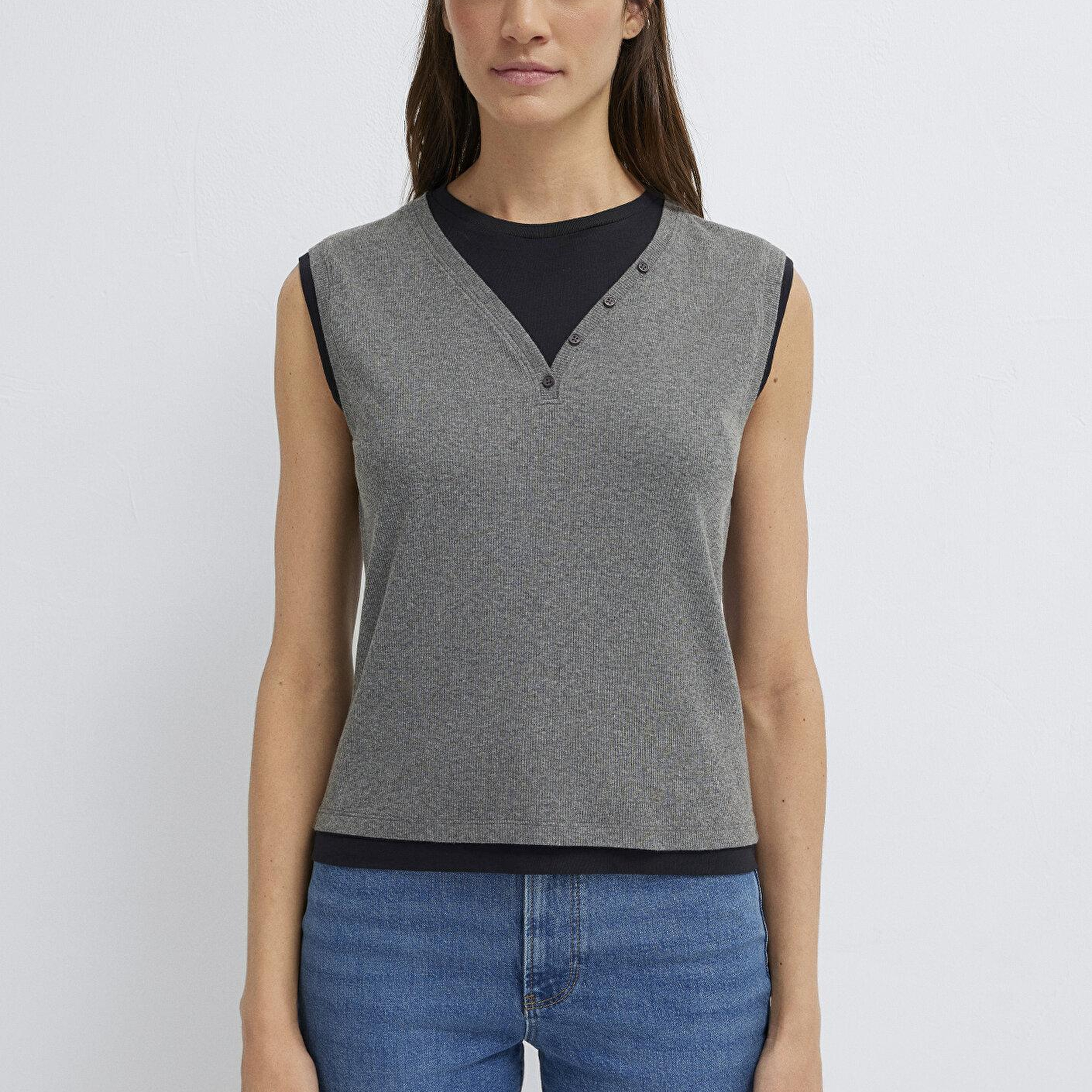 Mavi Gri Tişört Slim Fit / Dar Kesim 1614116-80024
