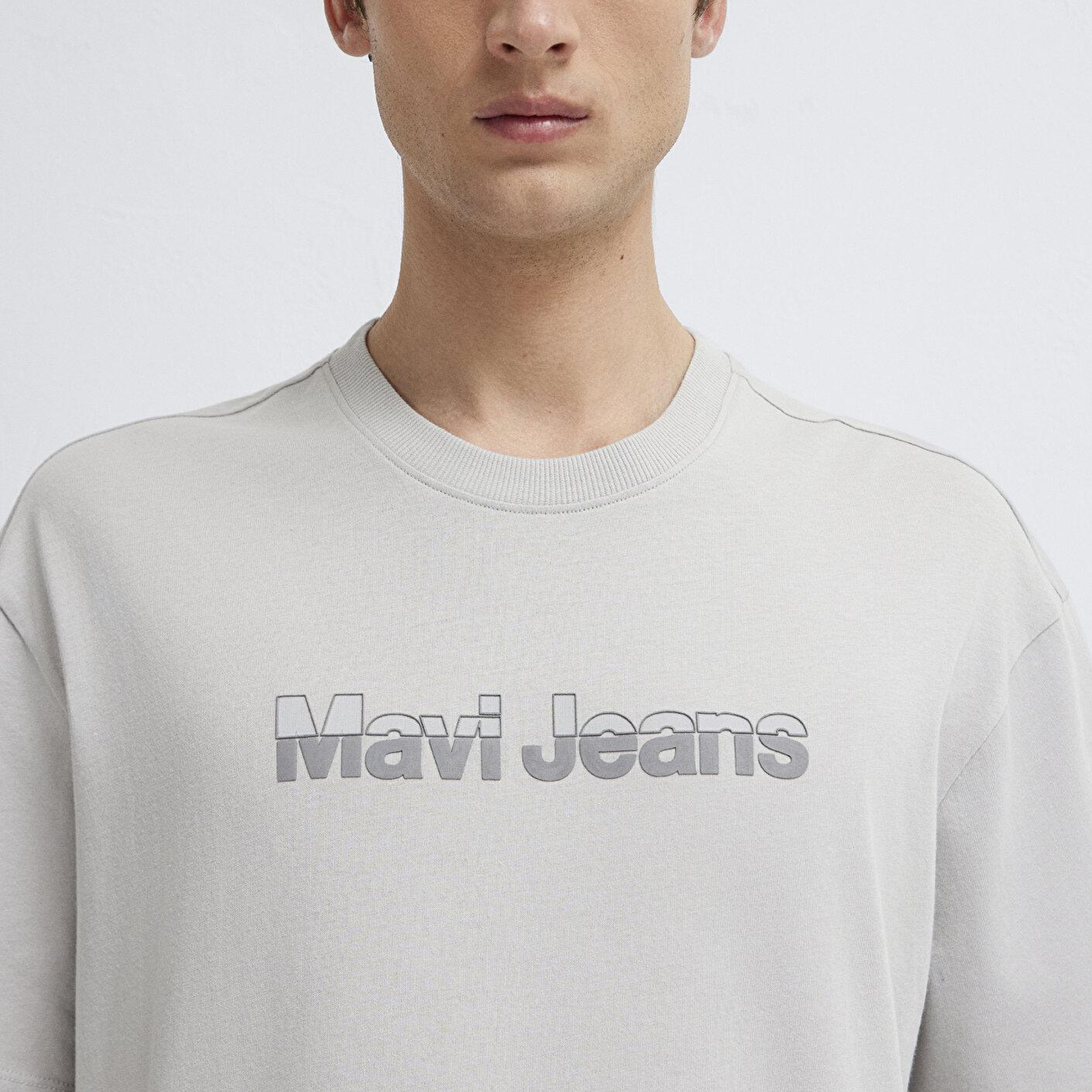 Mavi Mavi Jeans Baskılı Gri Tişört Loose Fit / Bol Rahat Kesim 0613563-70075