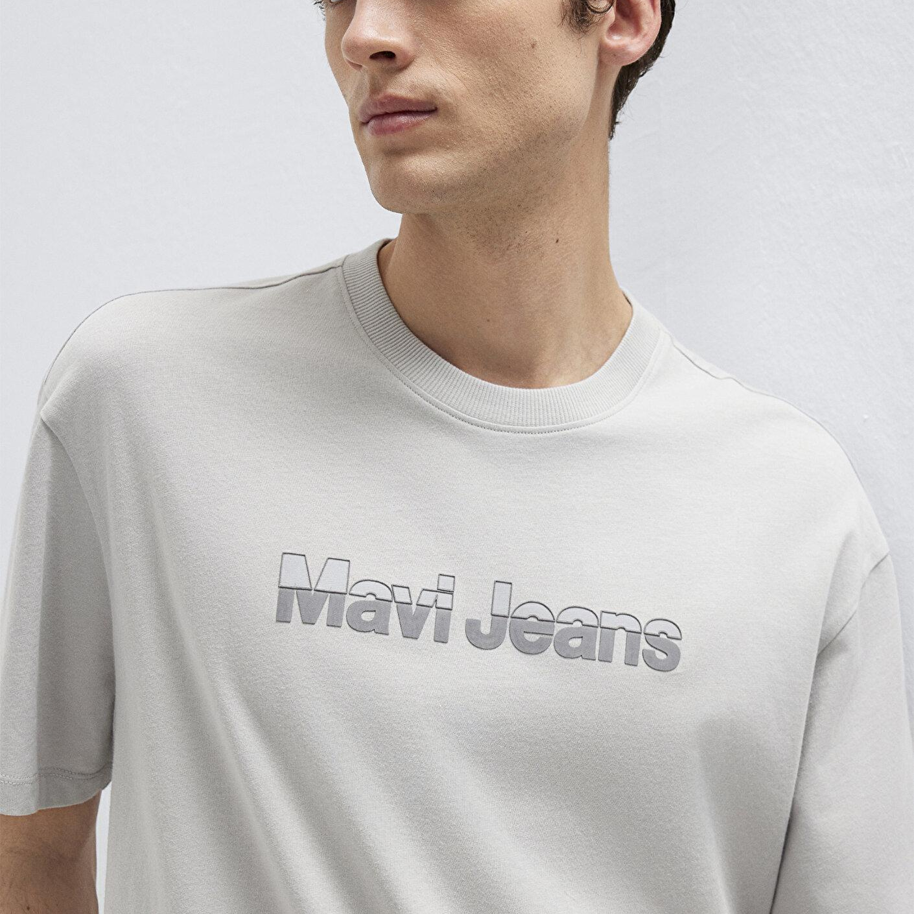 Mavi Mavi Jeans Baskılı Gri Tişört Loose Fit / Bol Rahat Kesim 0613563-70075