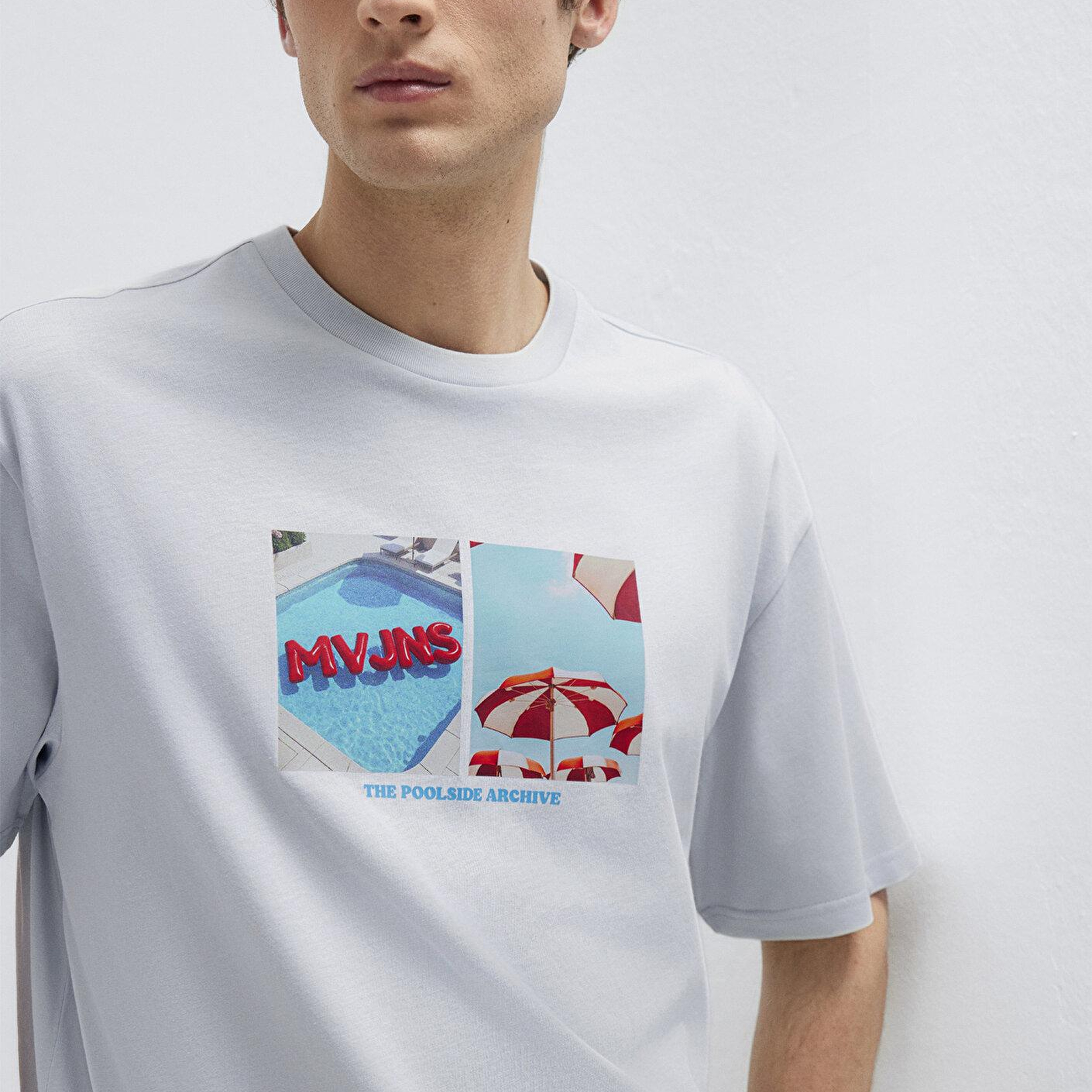 Mavi MVJNS Baskılı Açık Mavi Tişört Loose Fit / Bol Rahat Kesim 0613656-70799