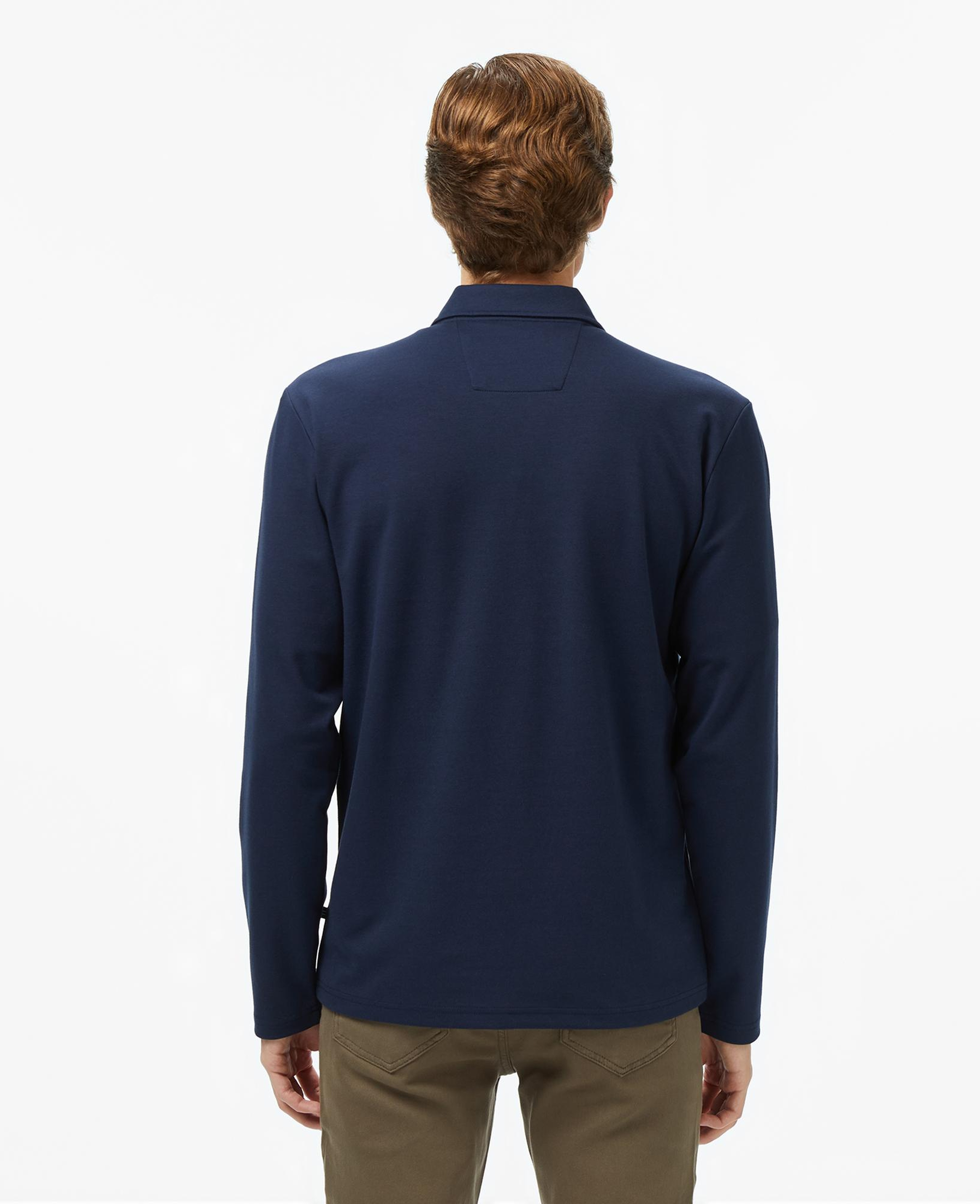 Nautica Erkek Lacivert Classic Fit Uzun Kollu Polo Yaka T-Shirt