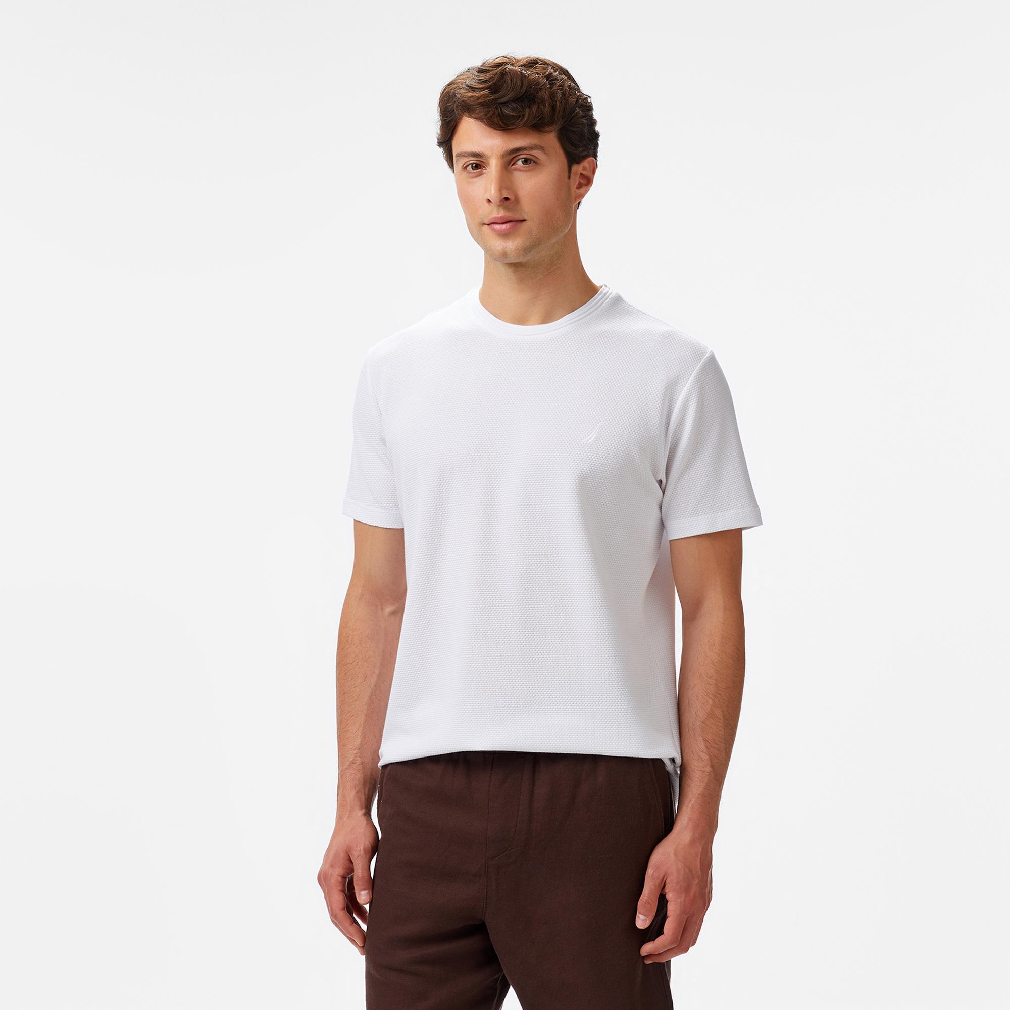 Nautica Erkek Beyaz Regular Fit T-Shirt