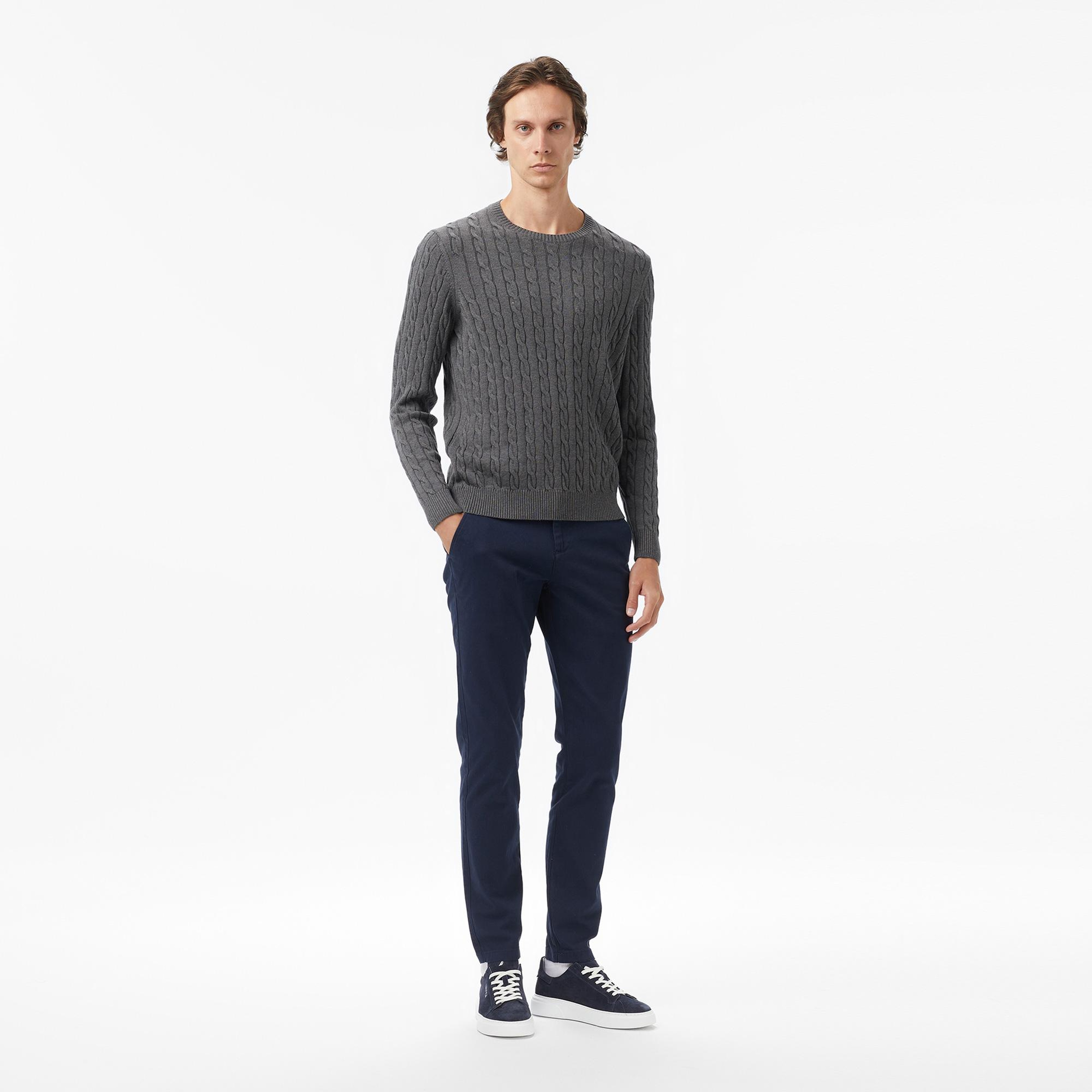 Nautica Erkek Gri Classic Fit Kazak