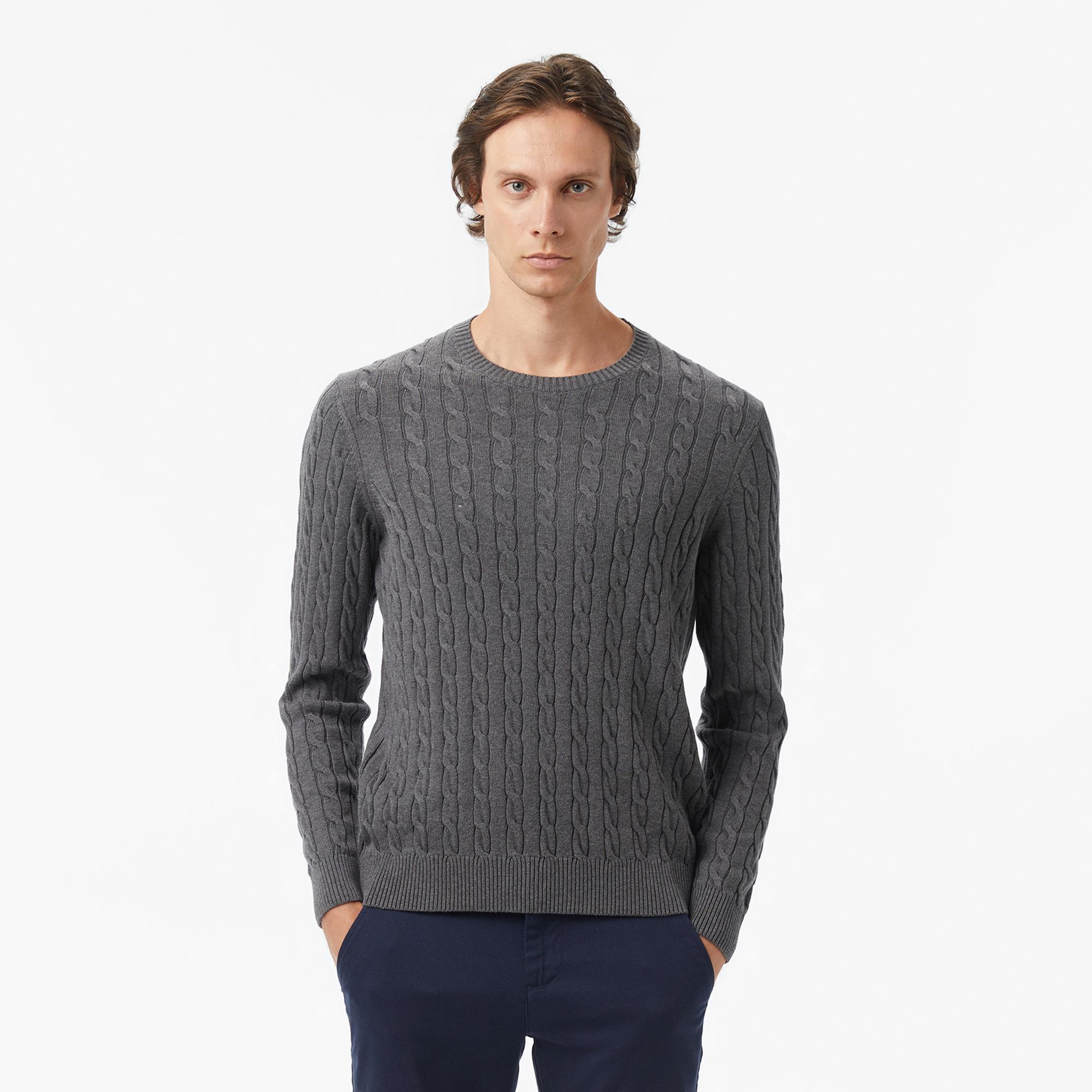Nautica Erkek Gri Classic Fit Kazak