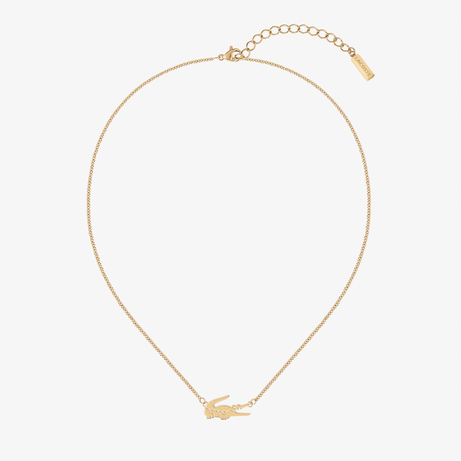 Lacoste Crocodile Kadın Gold Kolye