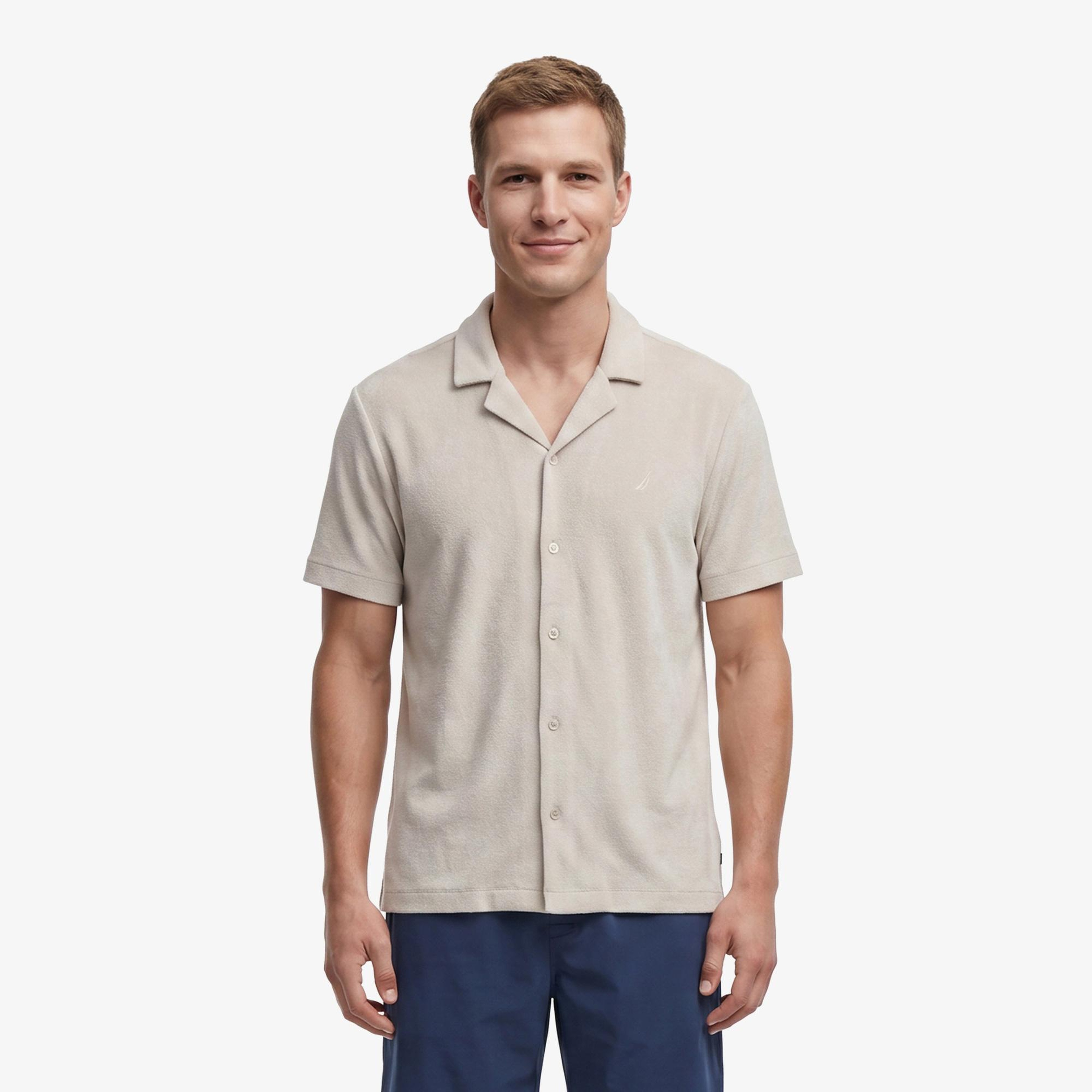 Nautica Erkek Gri Regular Fit Kısa Kollu Gömlek