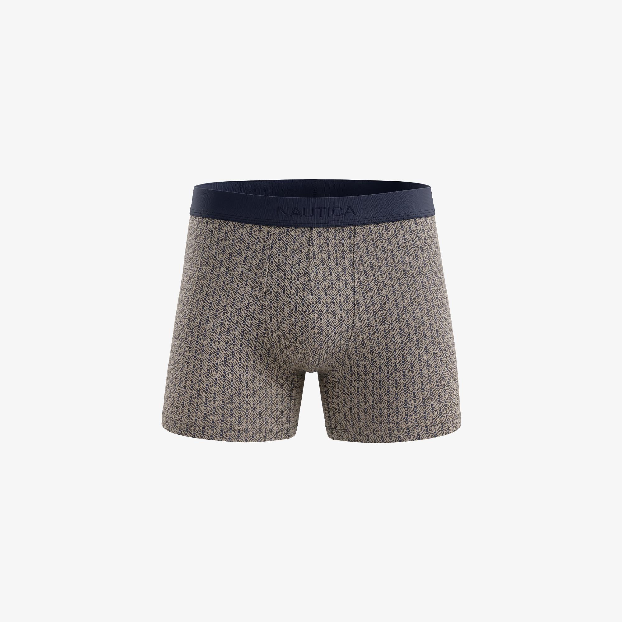 Nautica Erkek Bej Slim Fit Desenli Boxer