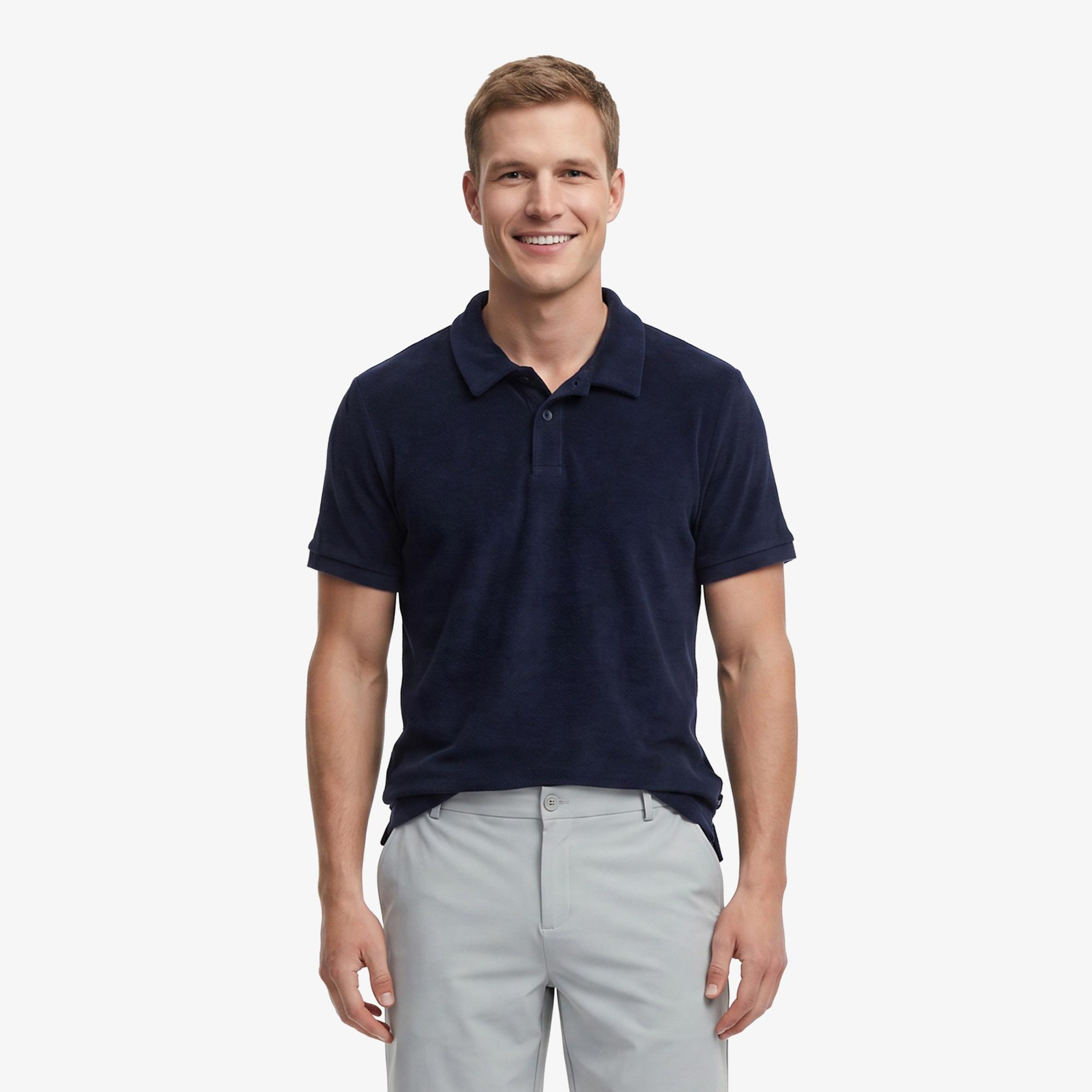 Nautica Erkek Lacivert Regular Fit Havlu Polo Yaka T-Shirt
