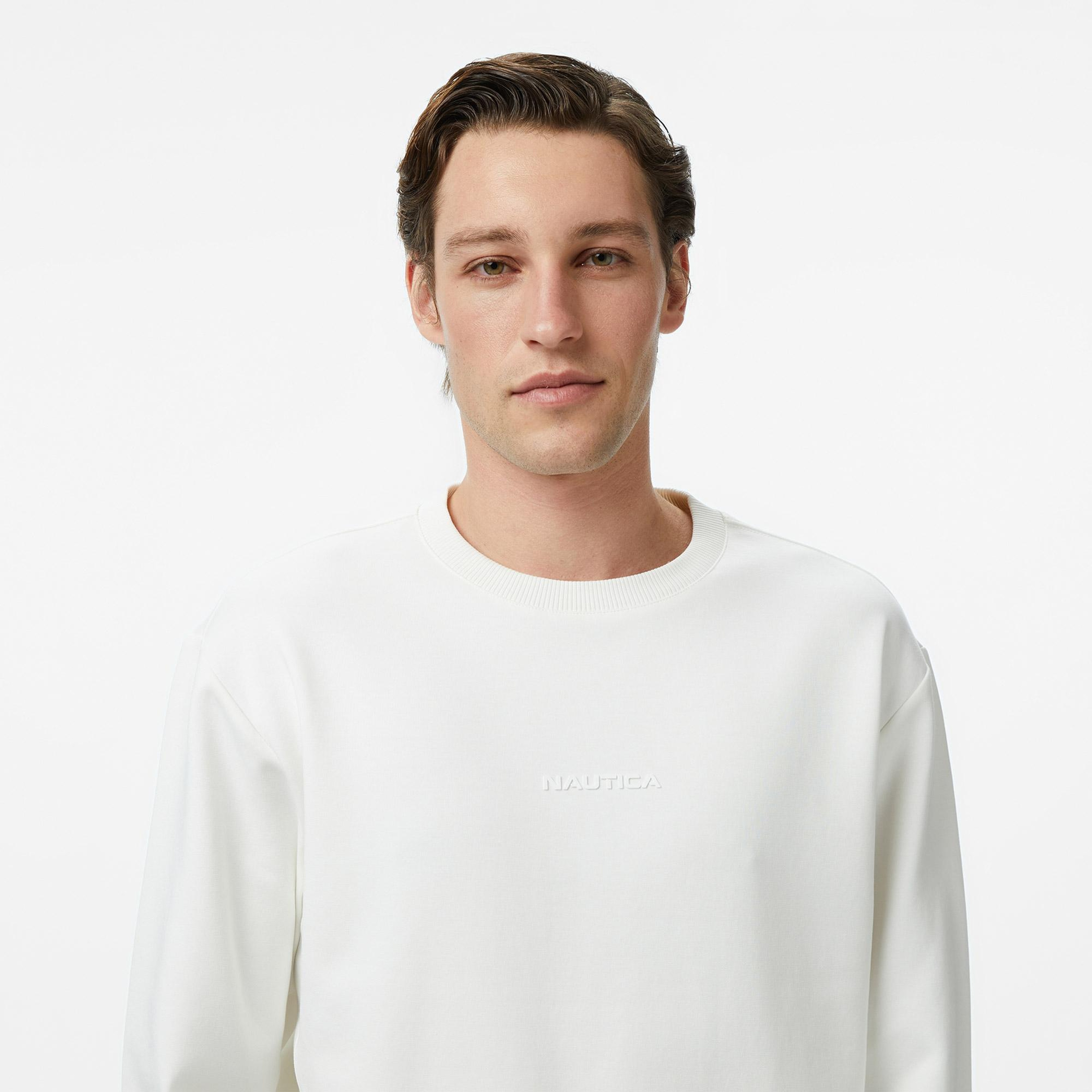 Nautica Erkek Krem Regular Fit Sweatshirt