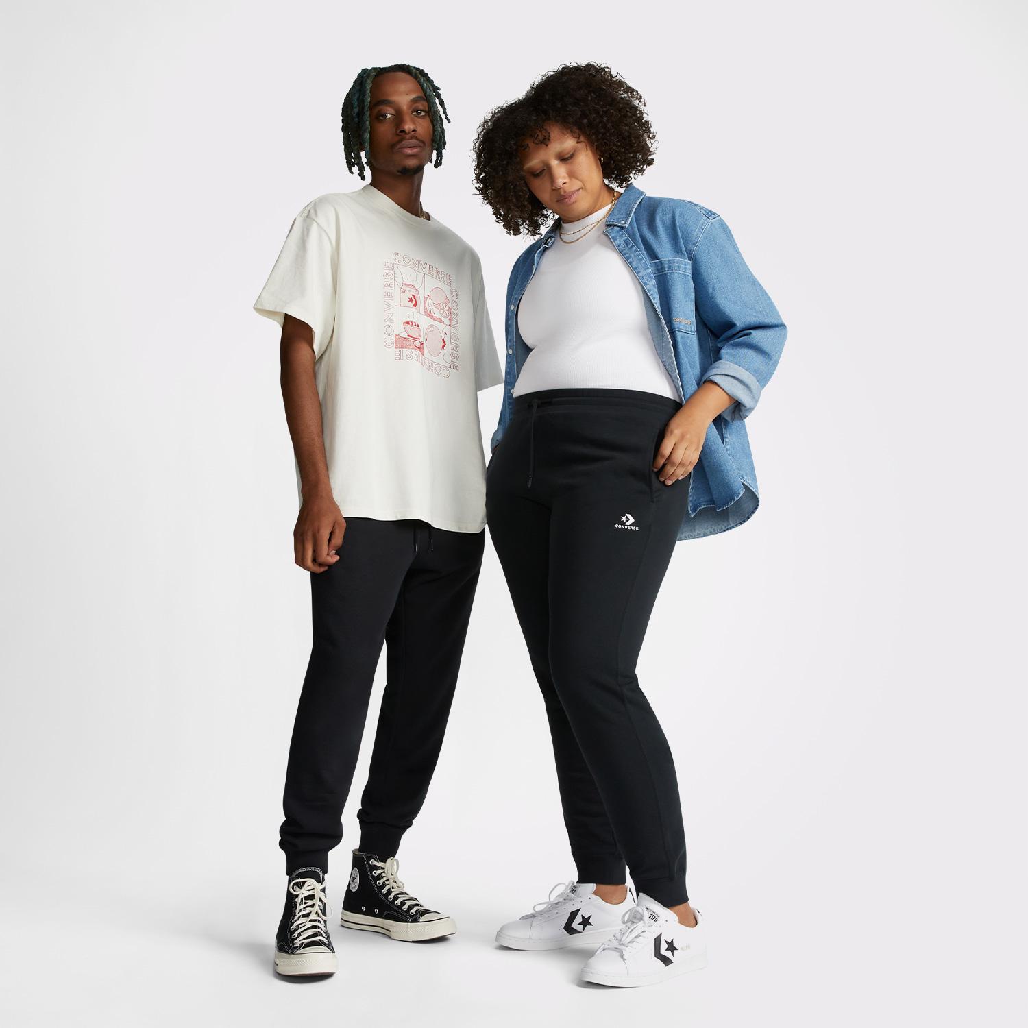 Converse Go-To Embroidered Star Chevron Unisex Siyah Eşofman Altı