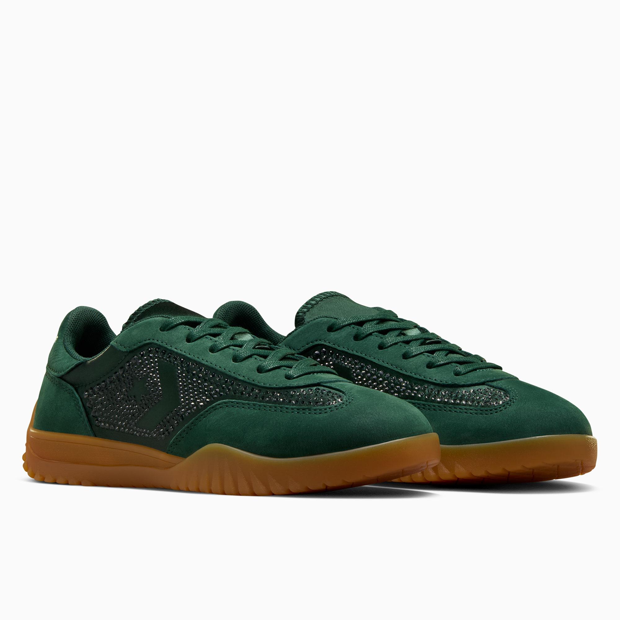 Converse x Swarovski Run Star Trainer Unisex Yeşil Deri Sneaker
