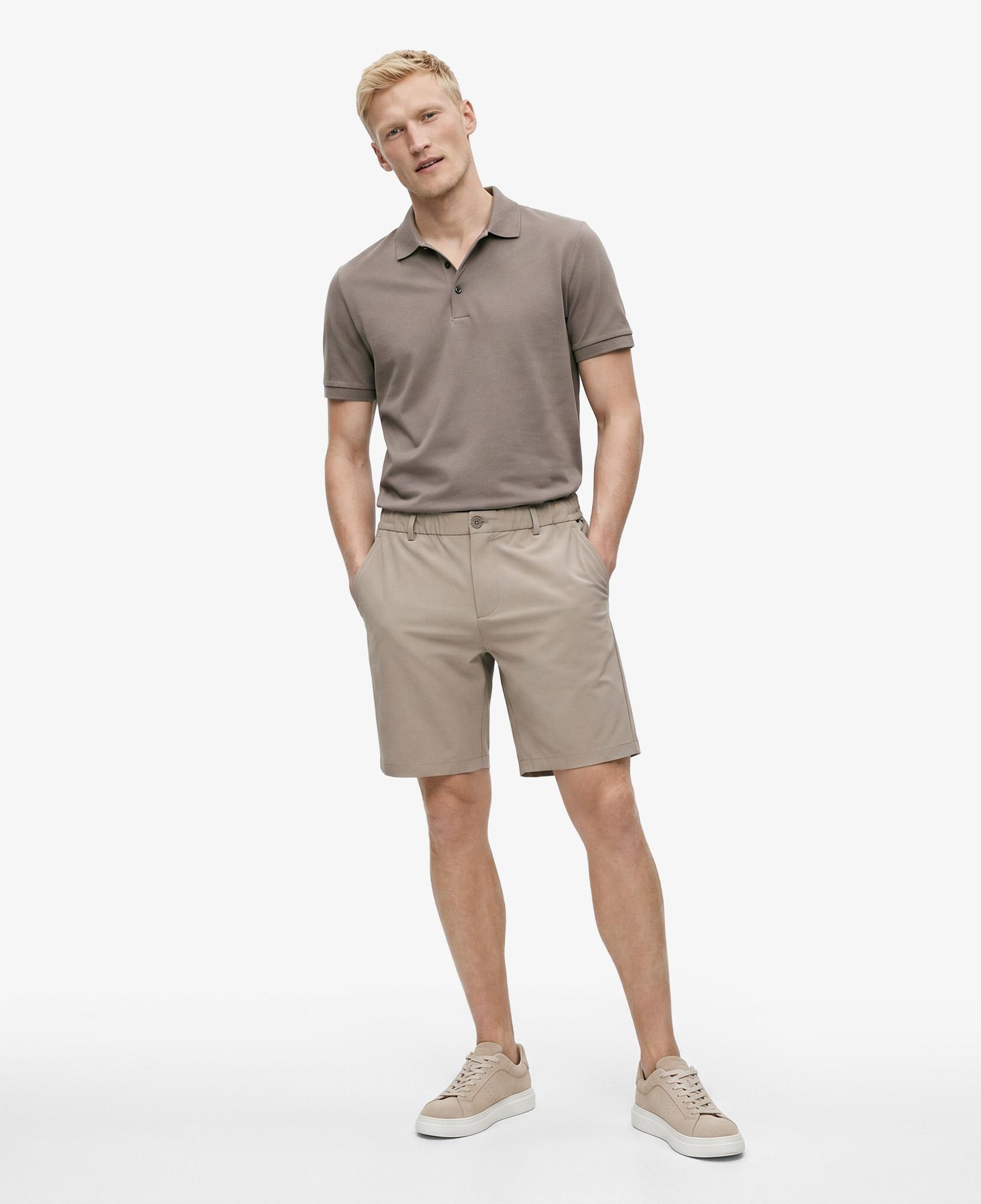 Nautica Erkek Bej Regular Fit Su İtici Şort
