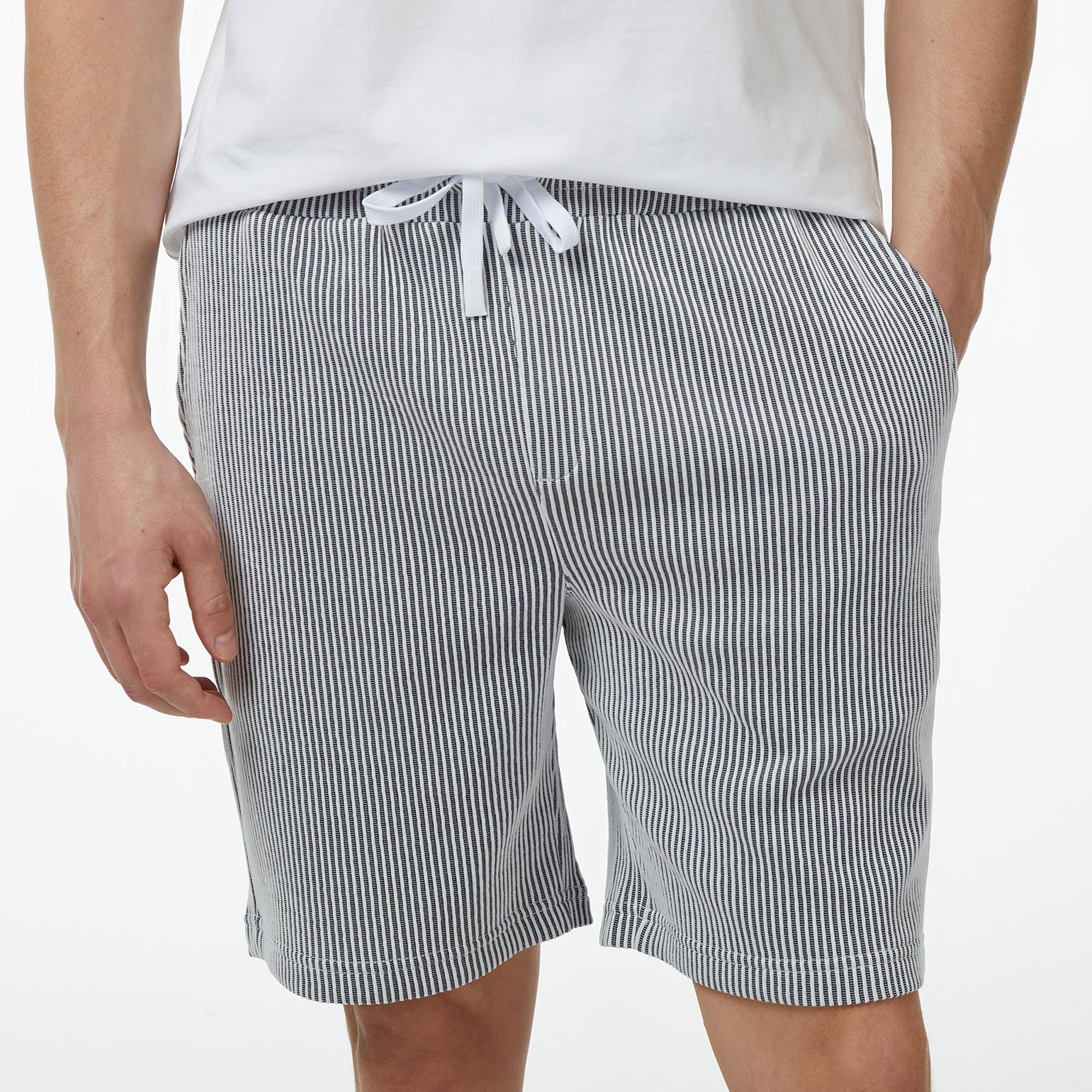 Nautica Erkek Lacivert Regular Fit Çizgili Şort