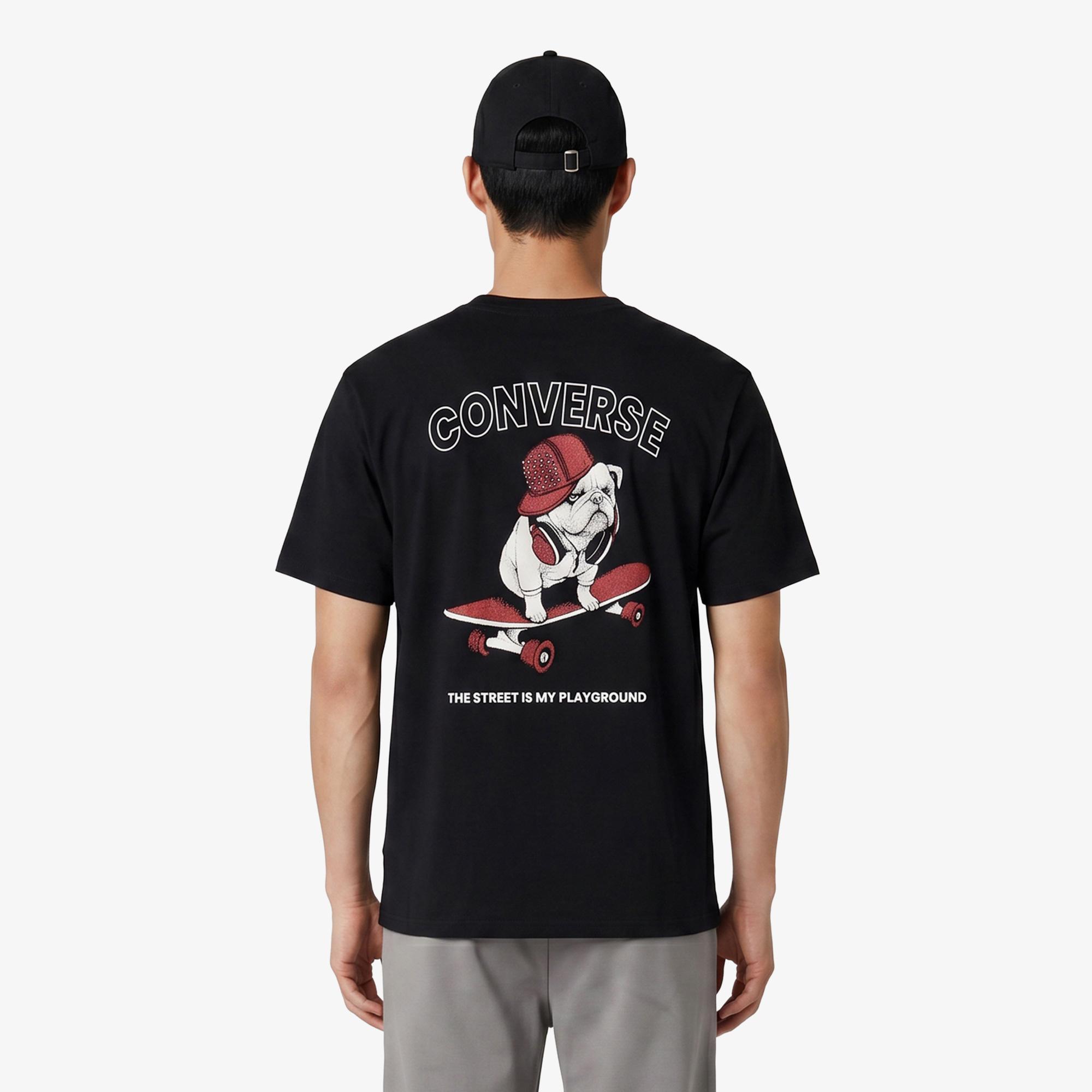 Converse Erkek Siyah Grafik Baskılı T-Shirt