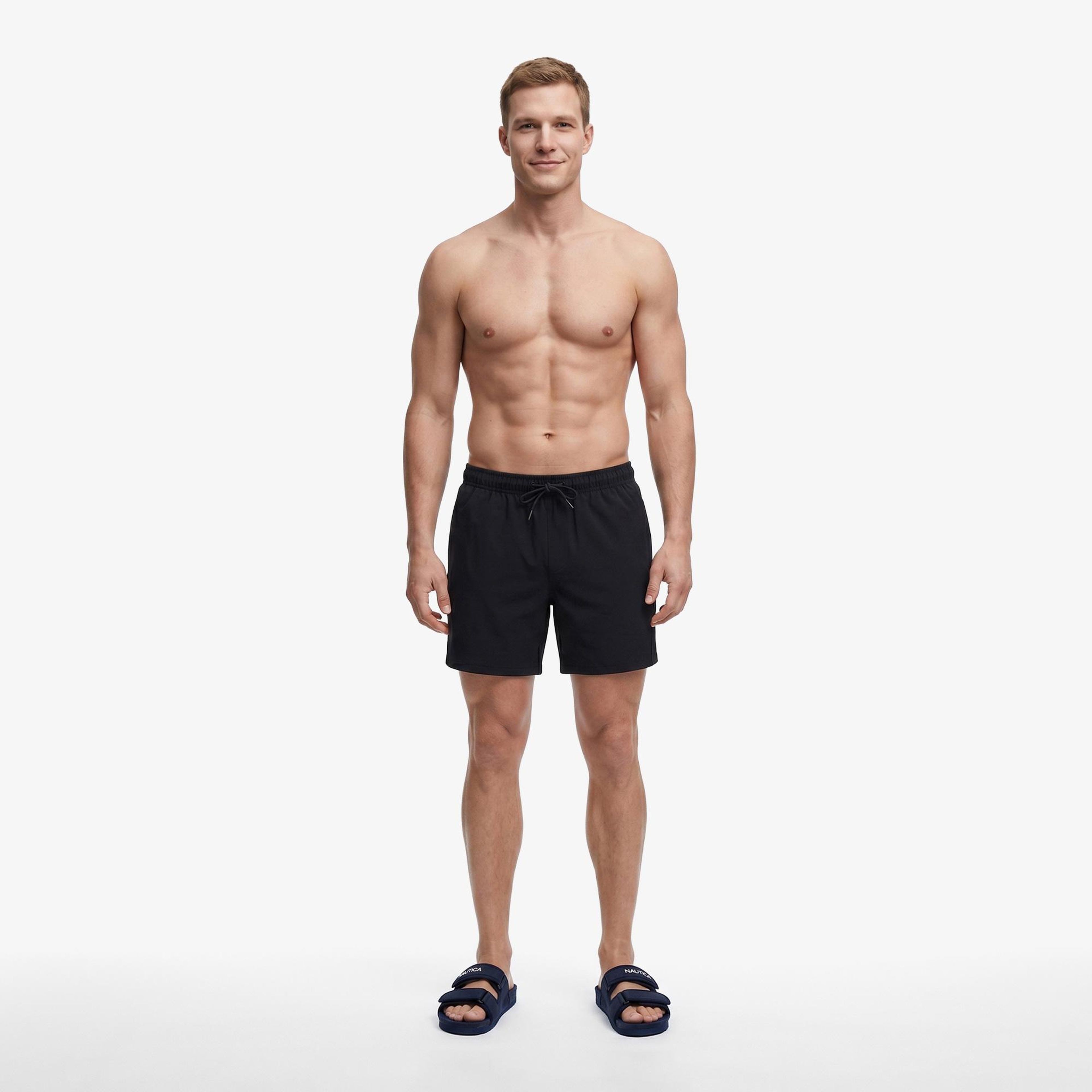 Nautica Erkek Yeşil Regular Fit Çizgili Deniz Şortu