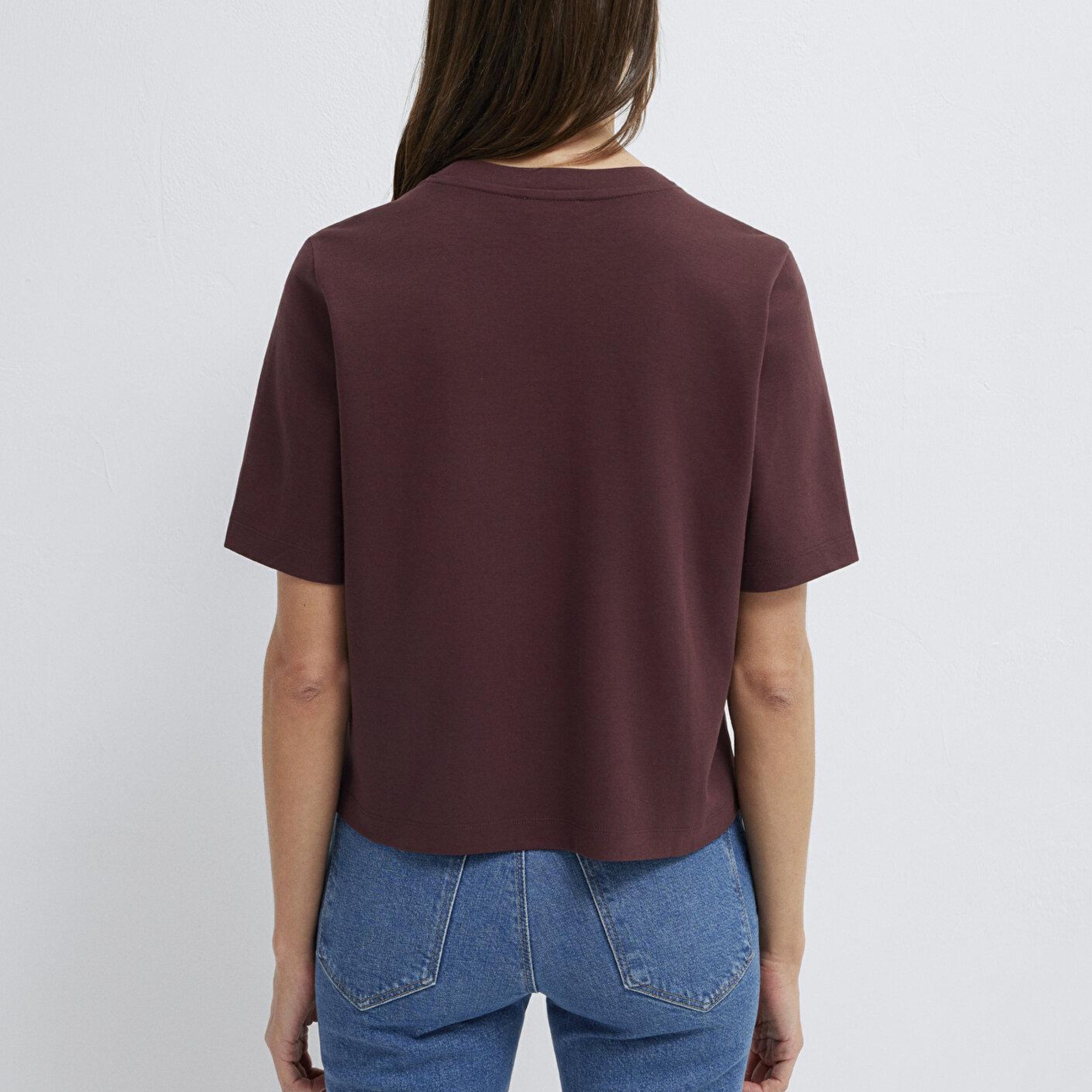 Mavi Kahverengi Basic Tişört Regular Fit / Normal Kesim 1614218-70223