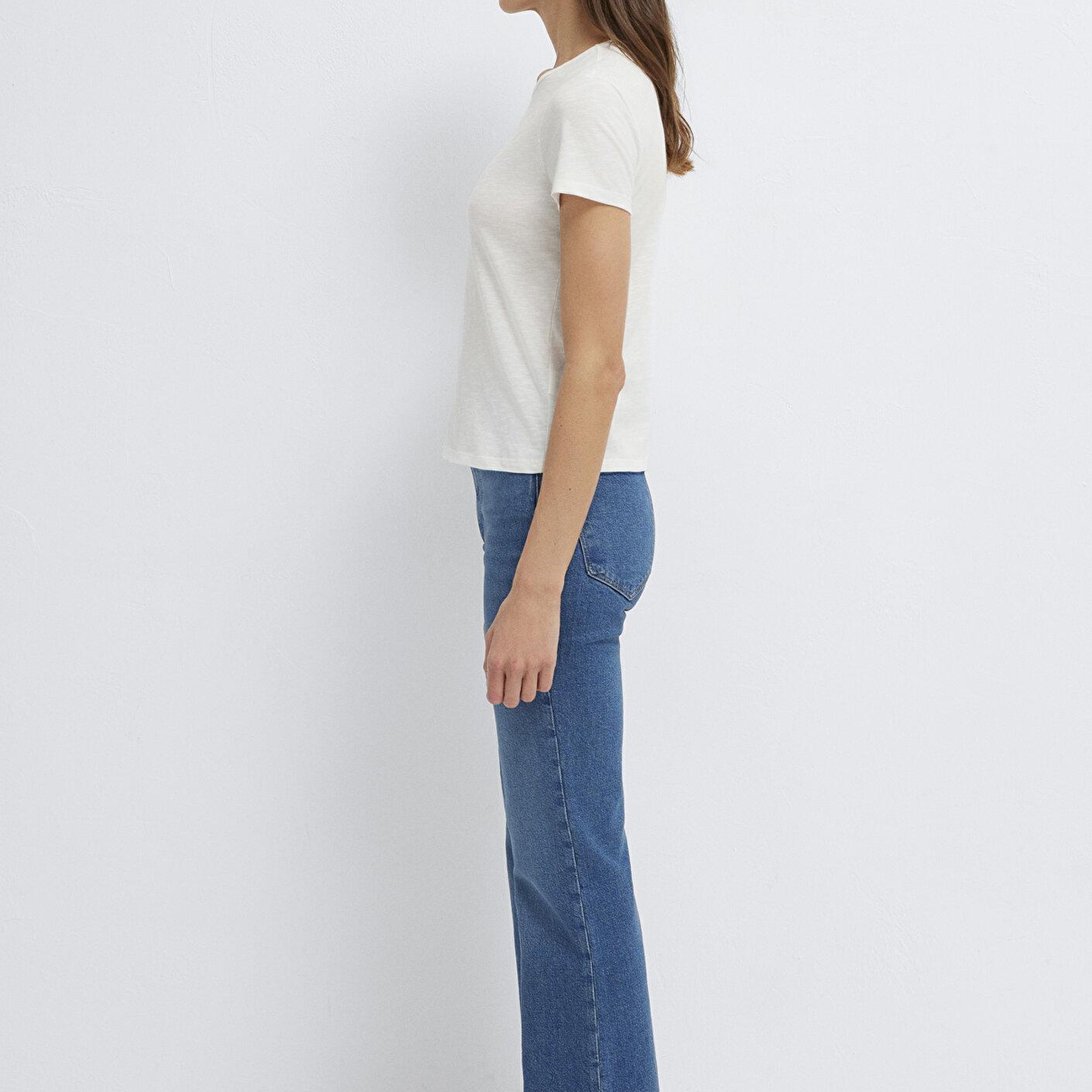 Mavi Ekru Tişört Slim Fit / Dar Kesim 1614379-70057