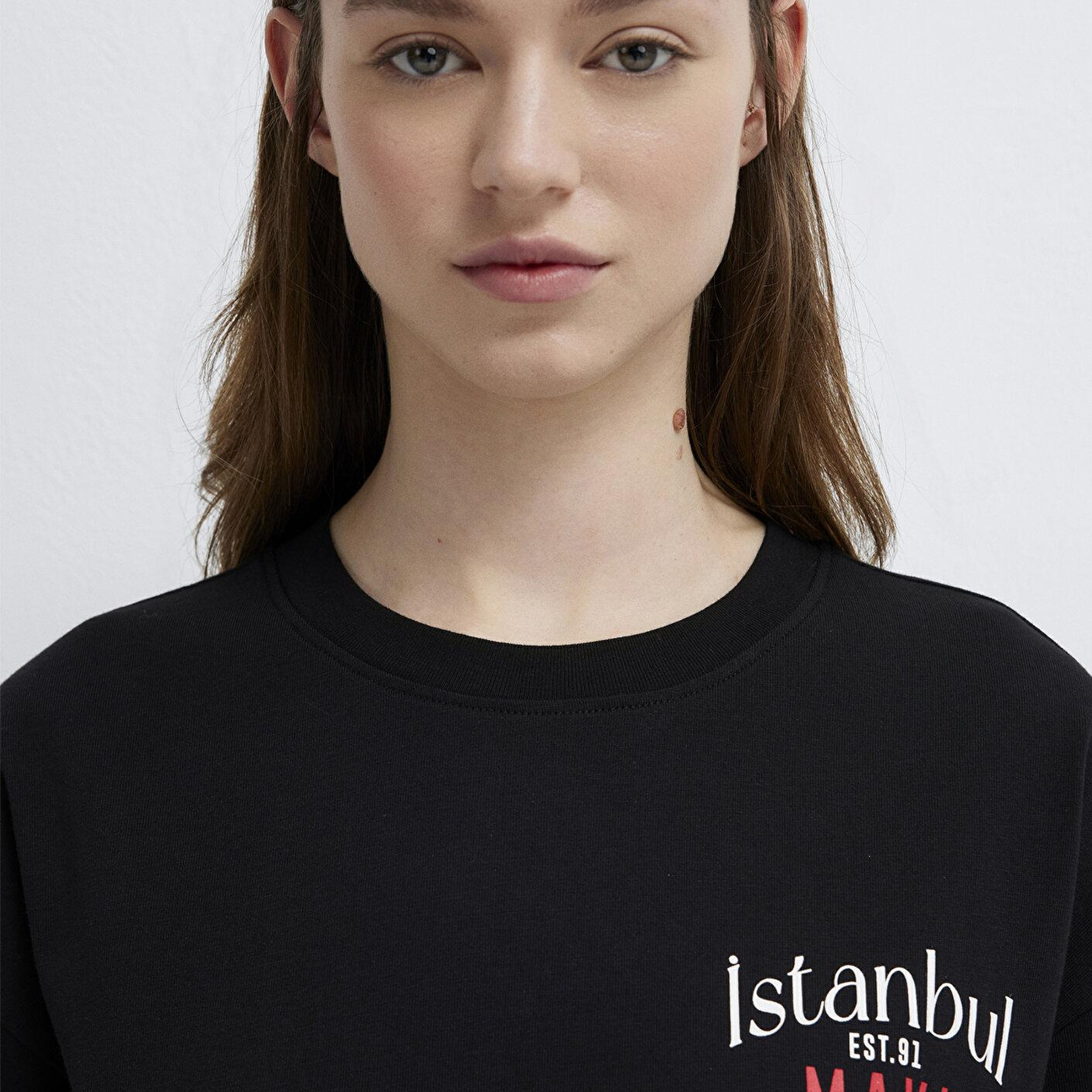 Mavi Siyah Tişört Loose Fit / Bol Rahat Kesim 1612843-900