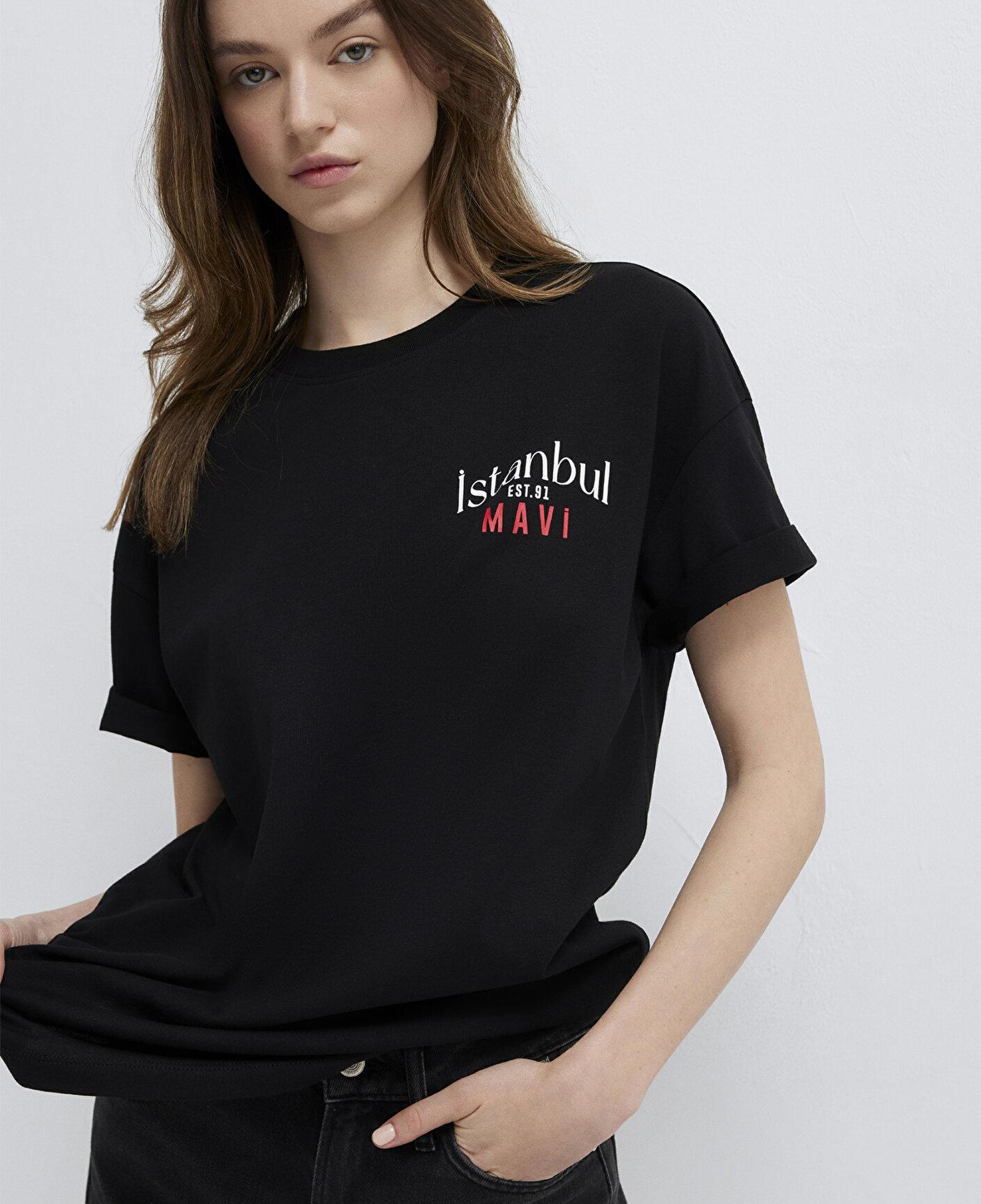 Mavi Siyah Tişört Loose Fit / Bol Rahat Kesim 1612843-900