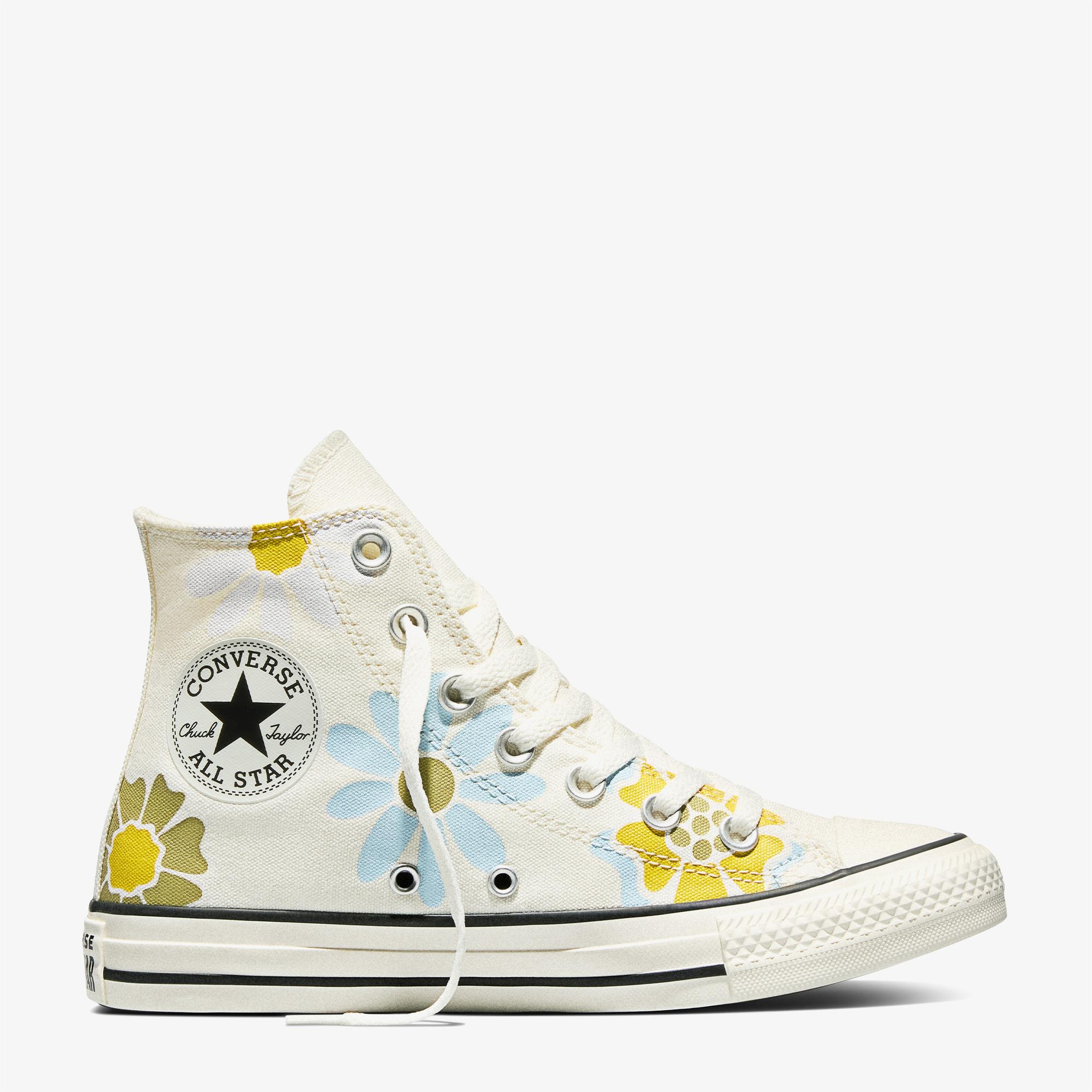 Converse Chuck Taylor All Star Unisex Çiçek Desenli Krem Sneaker