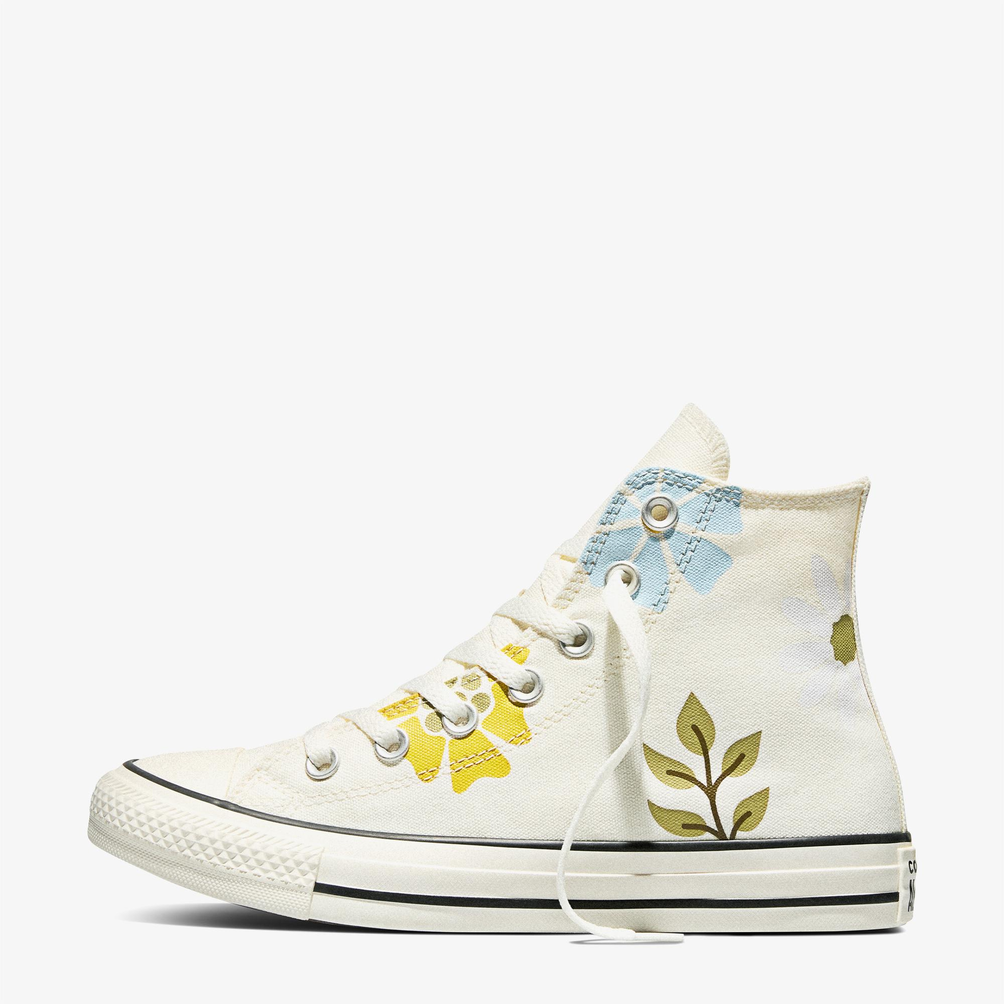 Converse Chuck Taylor All Star Unisex Çiçek Desenli Krem Sneaker