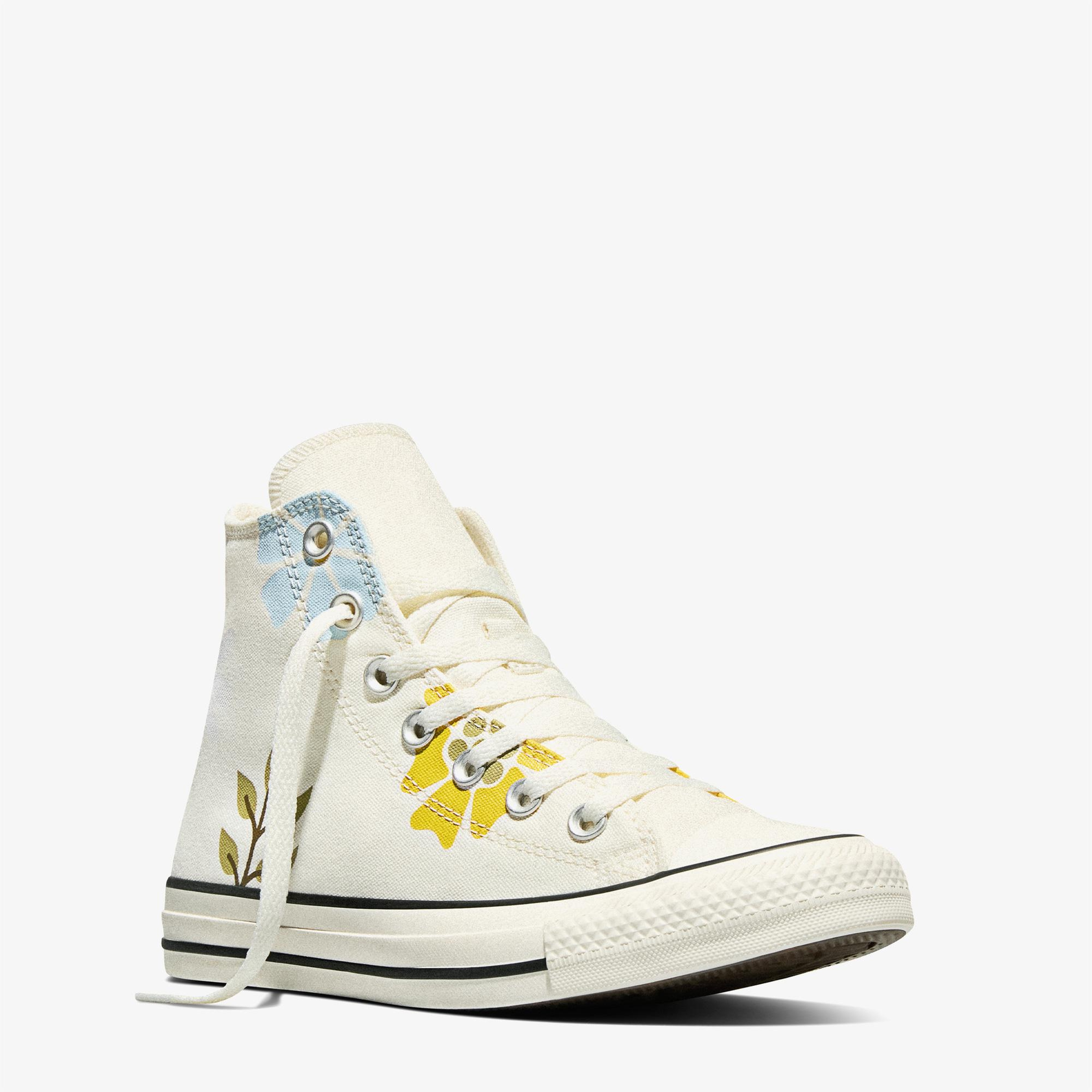 Converse Chuck Taylor All Star Unisex Çiçek Desenli Krem Sneaker